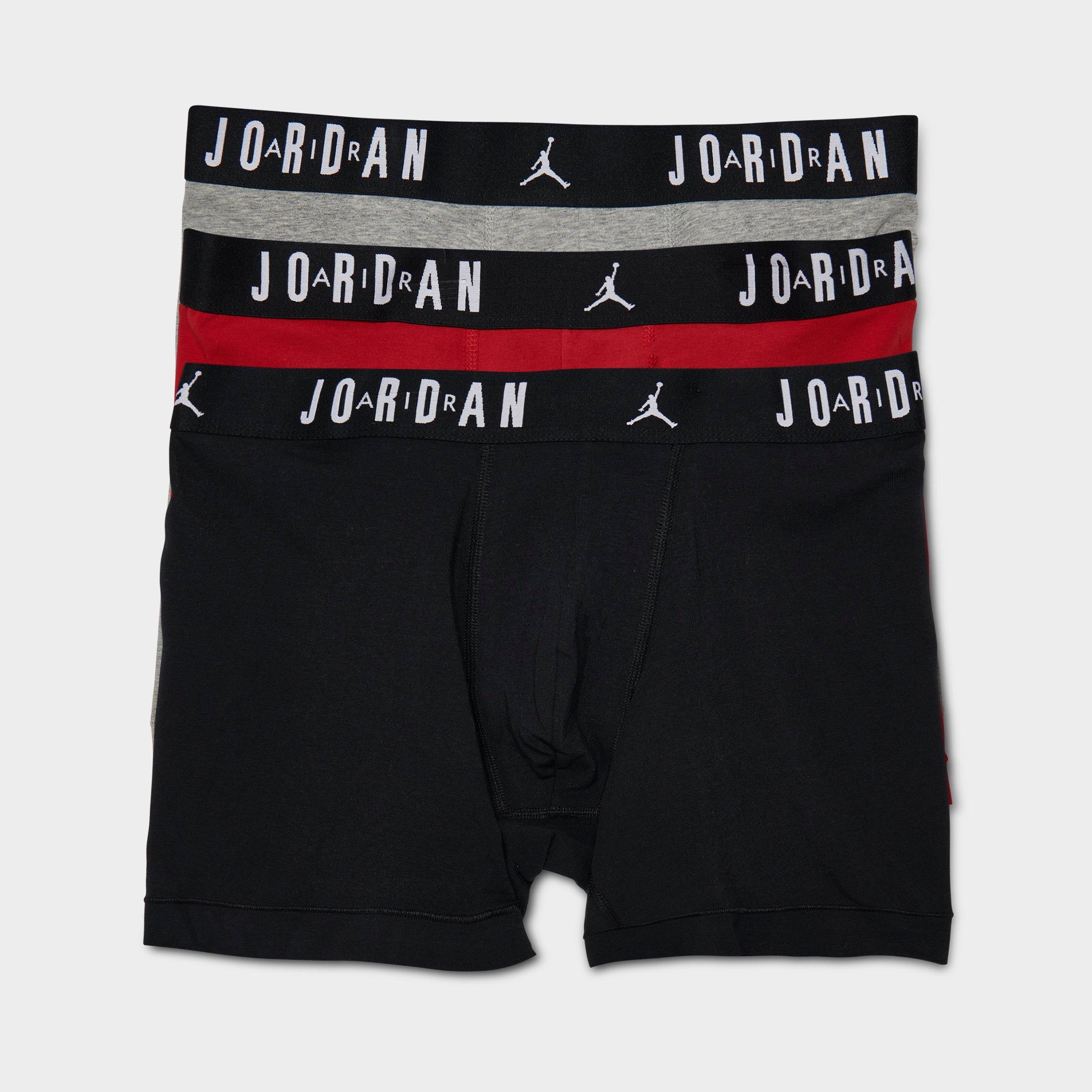 Jordan Men's Flight Boxer Briefs (3-Pack) in Red/Black/Grey/Black Size Small Cotton/Jersey Shirt