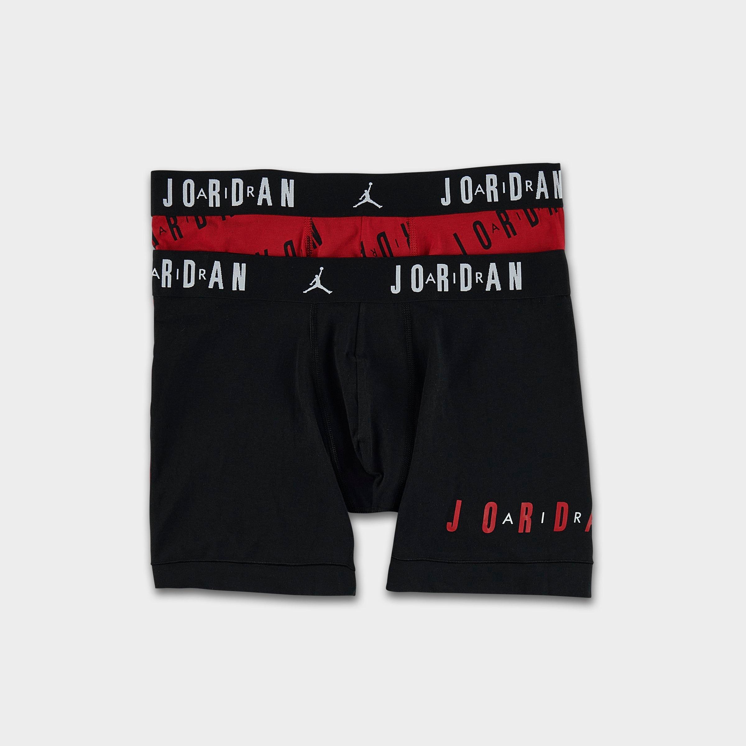 Jordan Men's Flight Stretch Boxer Briefs (2-Pack) in Red/Black/Black Size XL Cotton