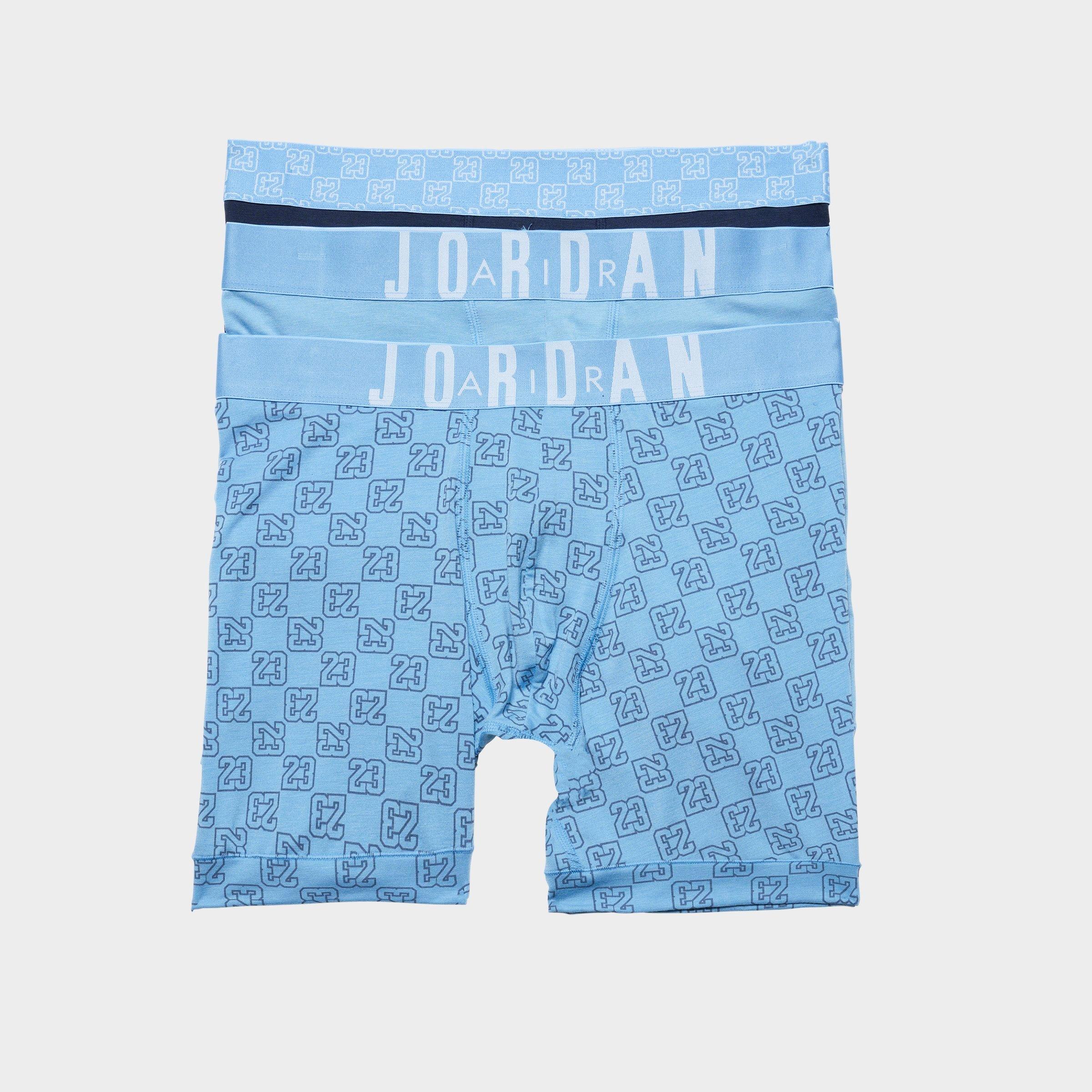 Jordan Men's Flight Modal Monogram Boxer Briefs (3-Pack) in Blue/Multicolor Size Small Cotton/Polyester/Spandex