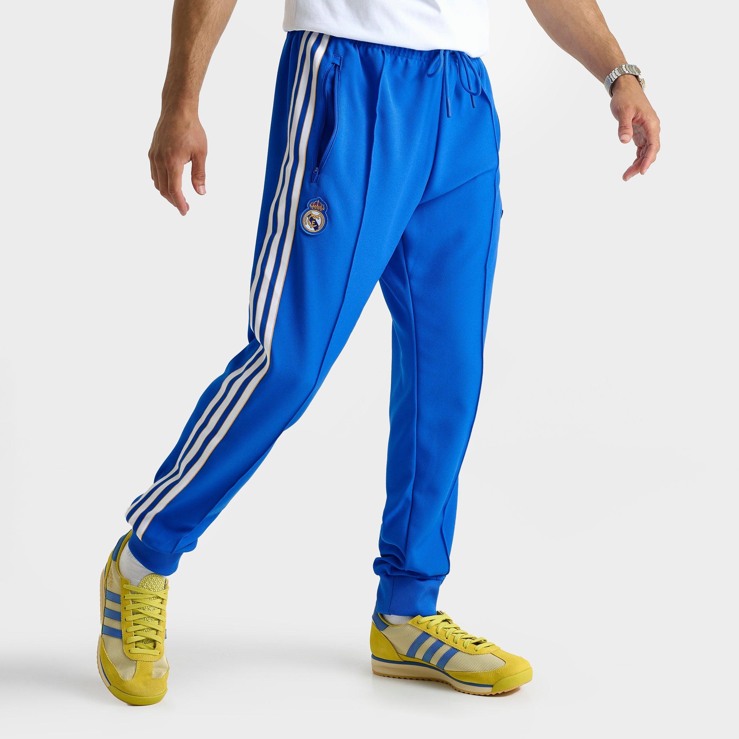 adidas Men's Real Madrid Terrace Icons Track Pants in Bluebird/White Size: XS
