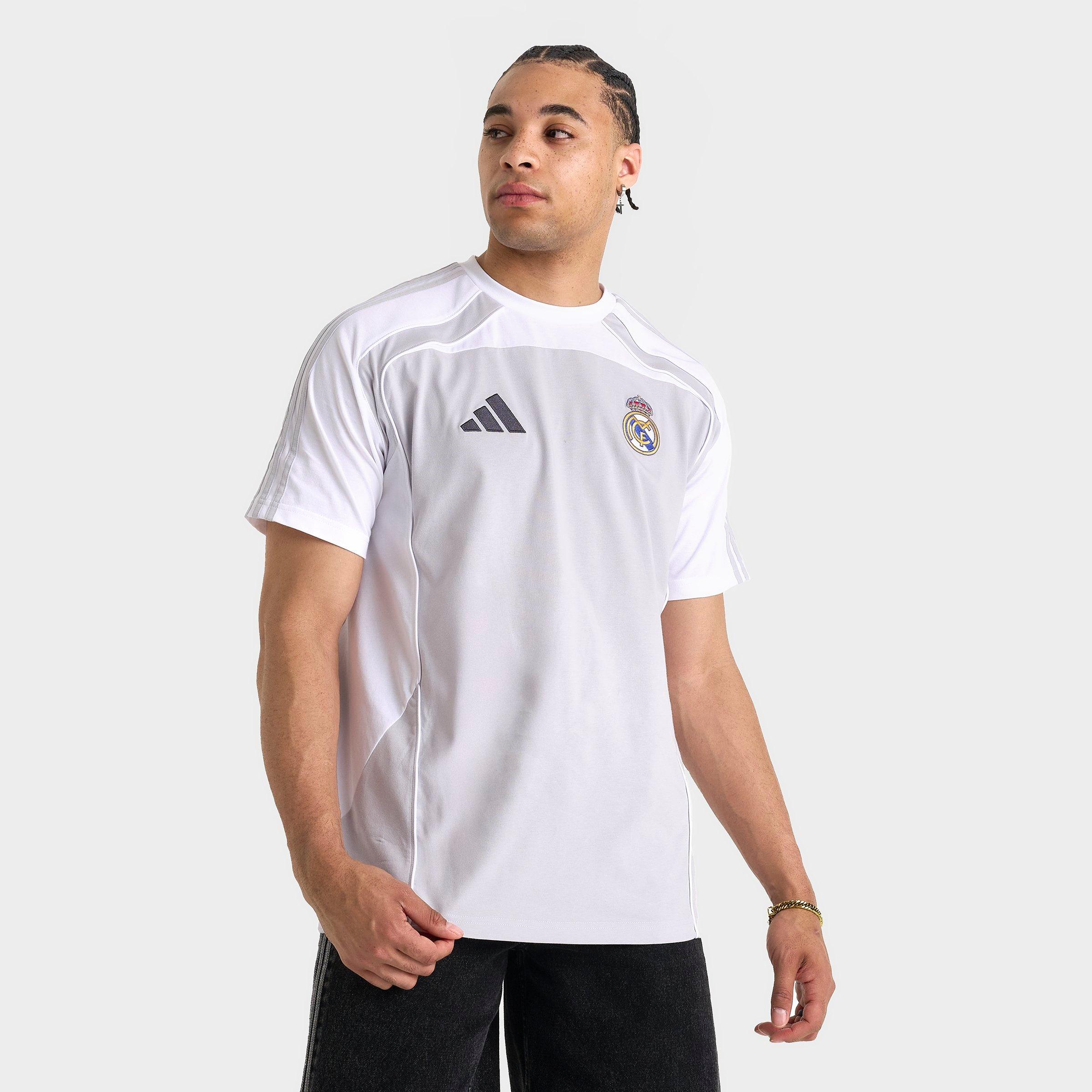 adidas Men's Real Madrid UBP T-Shirt in Light Solid Grey/White Size: Small