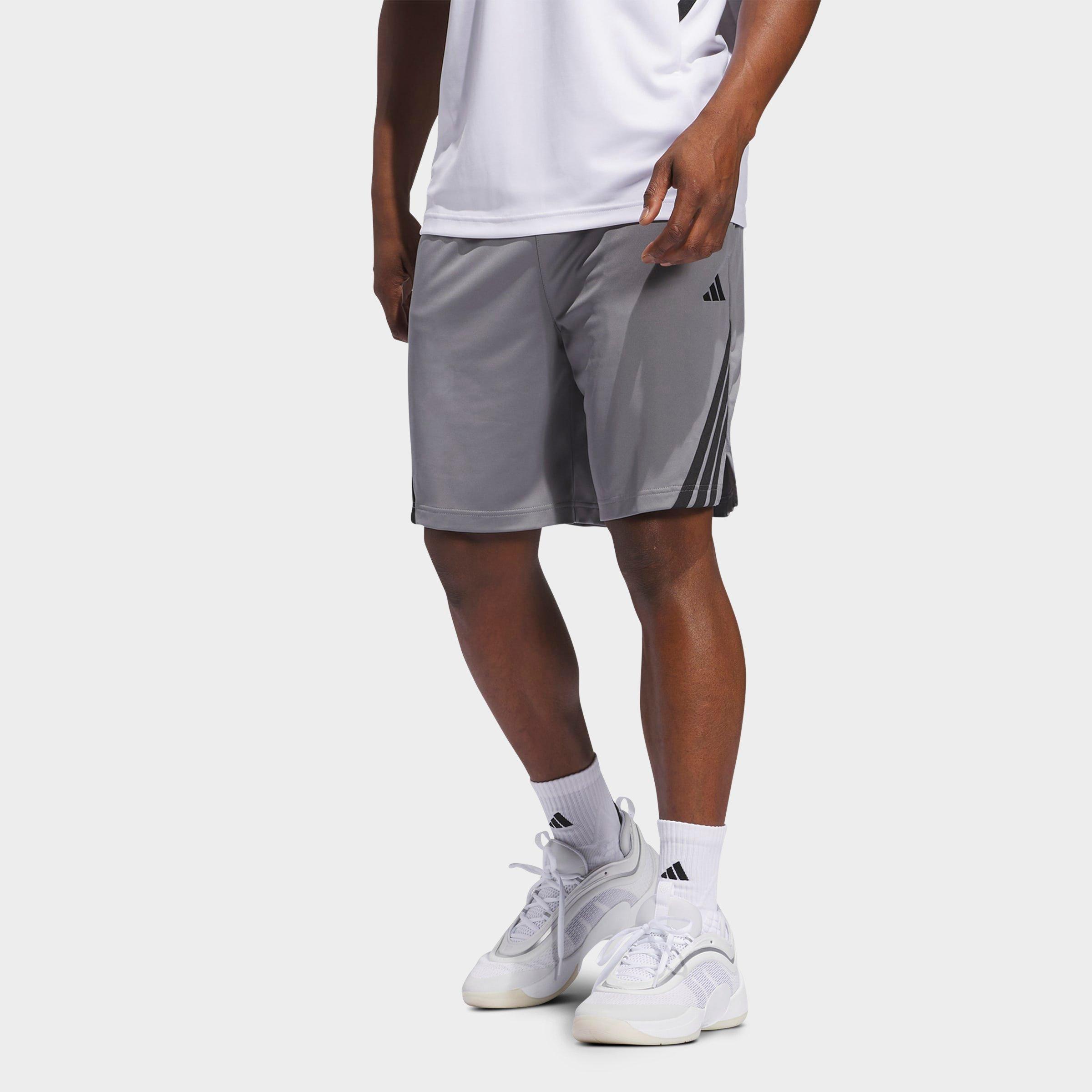 adidas Men's Legends 3-Stripes Basketball Shorts in Grey/Black Size: 2XL 7