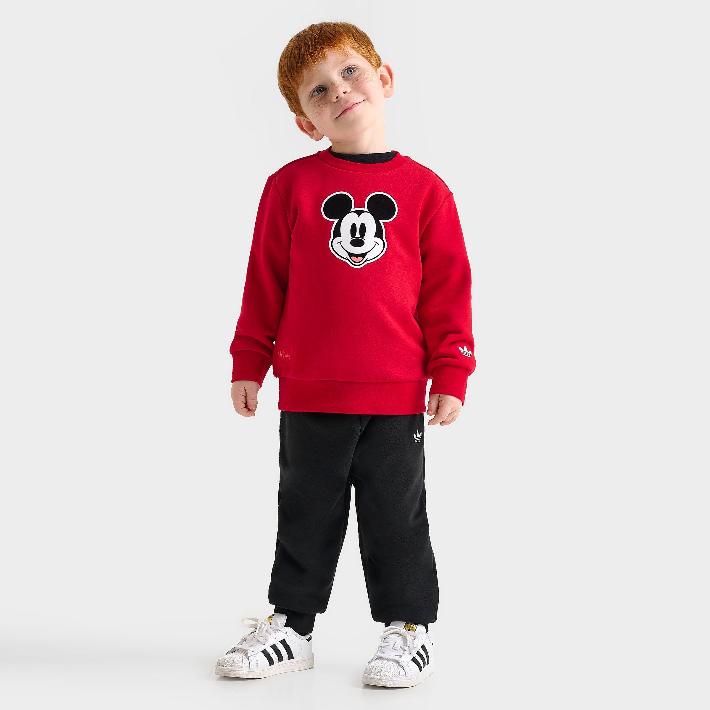 Adidas Originals Adidas Kids' Toddler Originals X Disney Mickey Mouse Sweatshirt And Jogger Pants Set In Better Scarlet/black