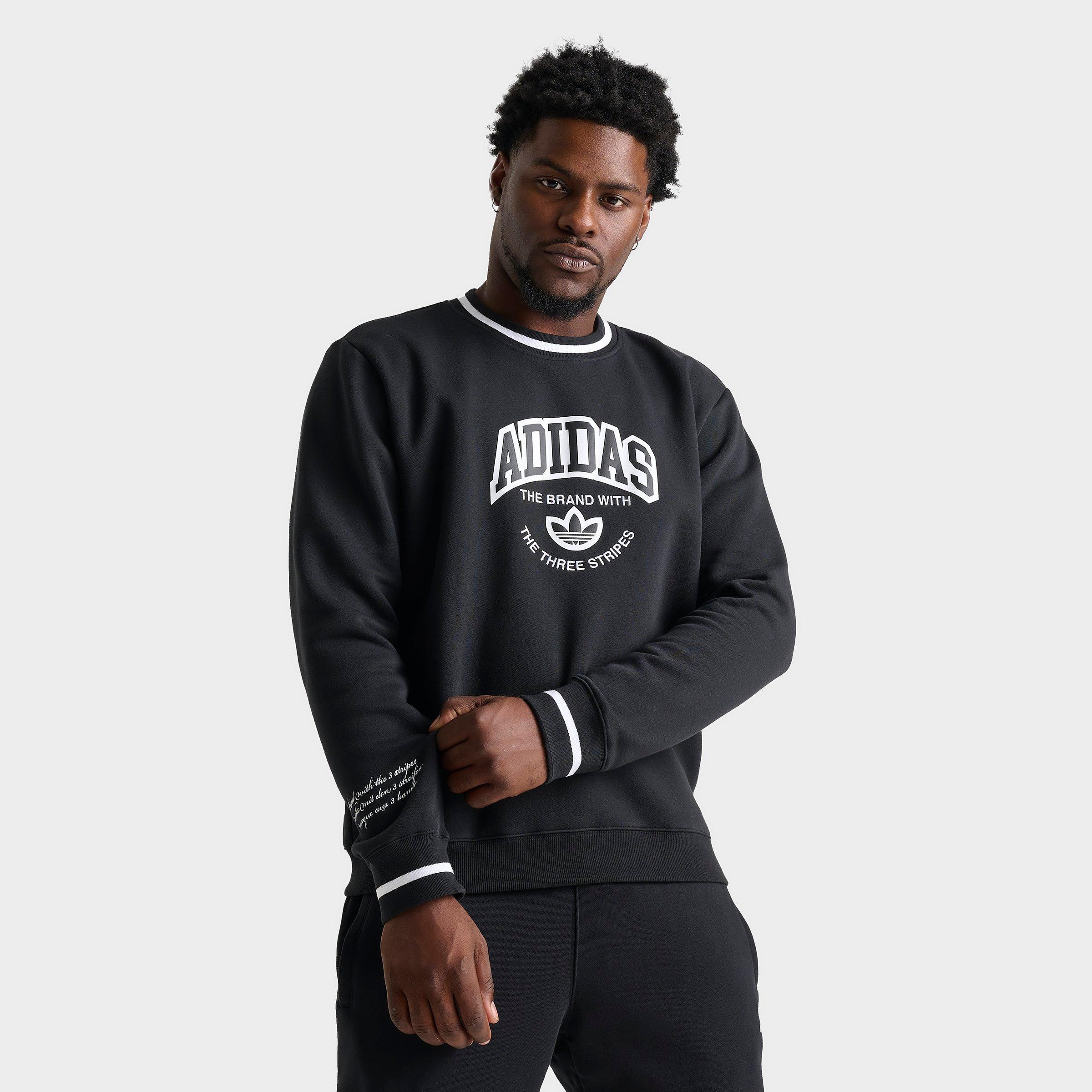 Adidas Men's Originals Arch Crewneck Sweatshirt in Black/Black Size Small Cotton/Polyester/Fleece