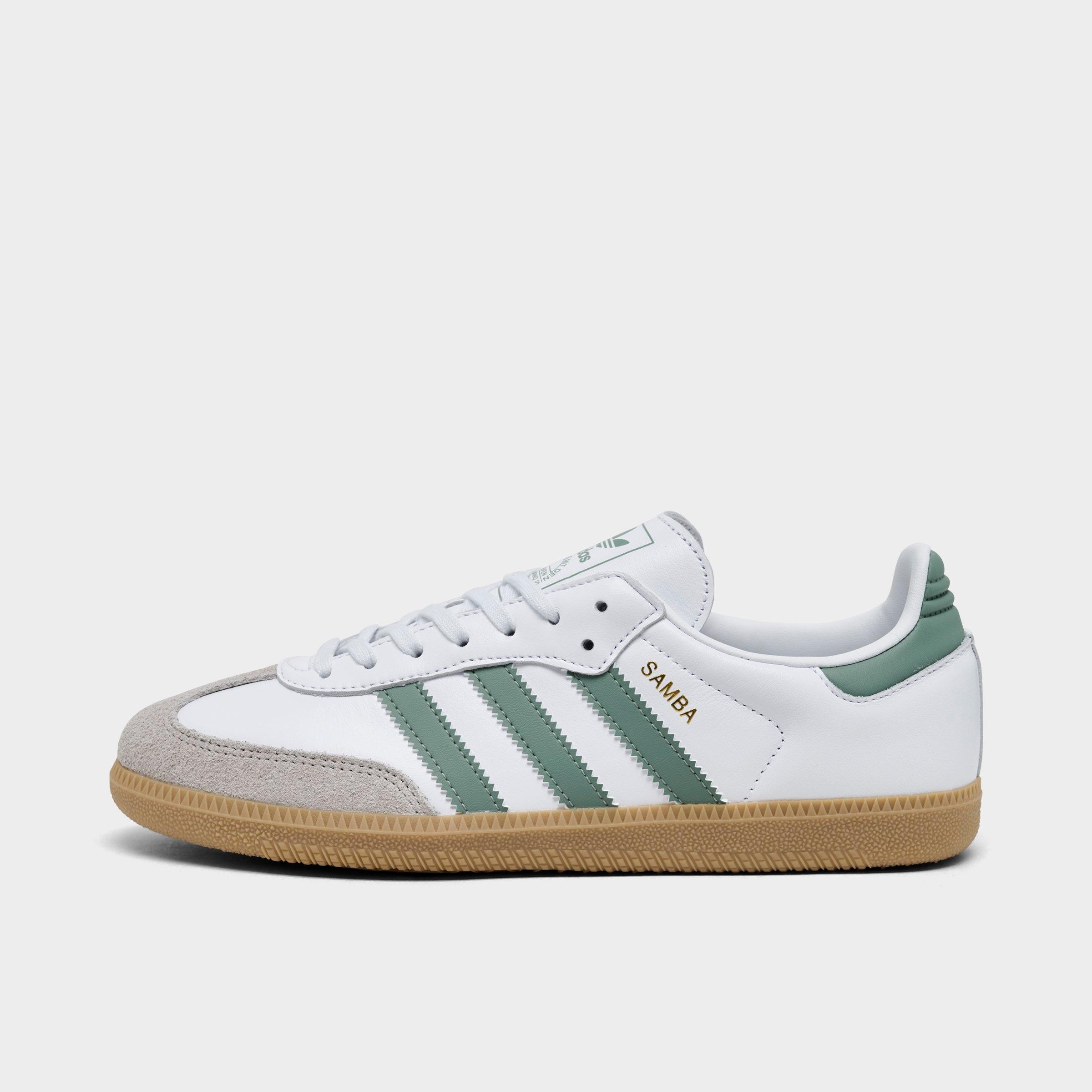 Adidas Big Kids' Originals Samba OG Casual Shoes in Green/White/Footwear White Size 5.0 Leather/Suede