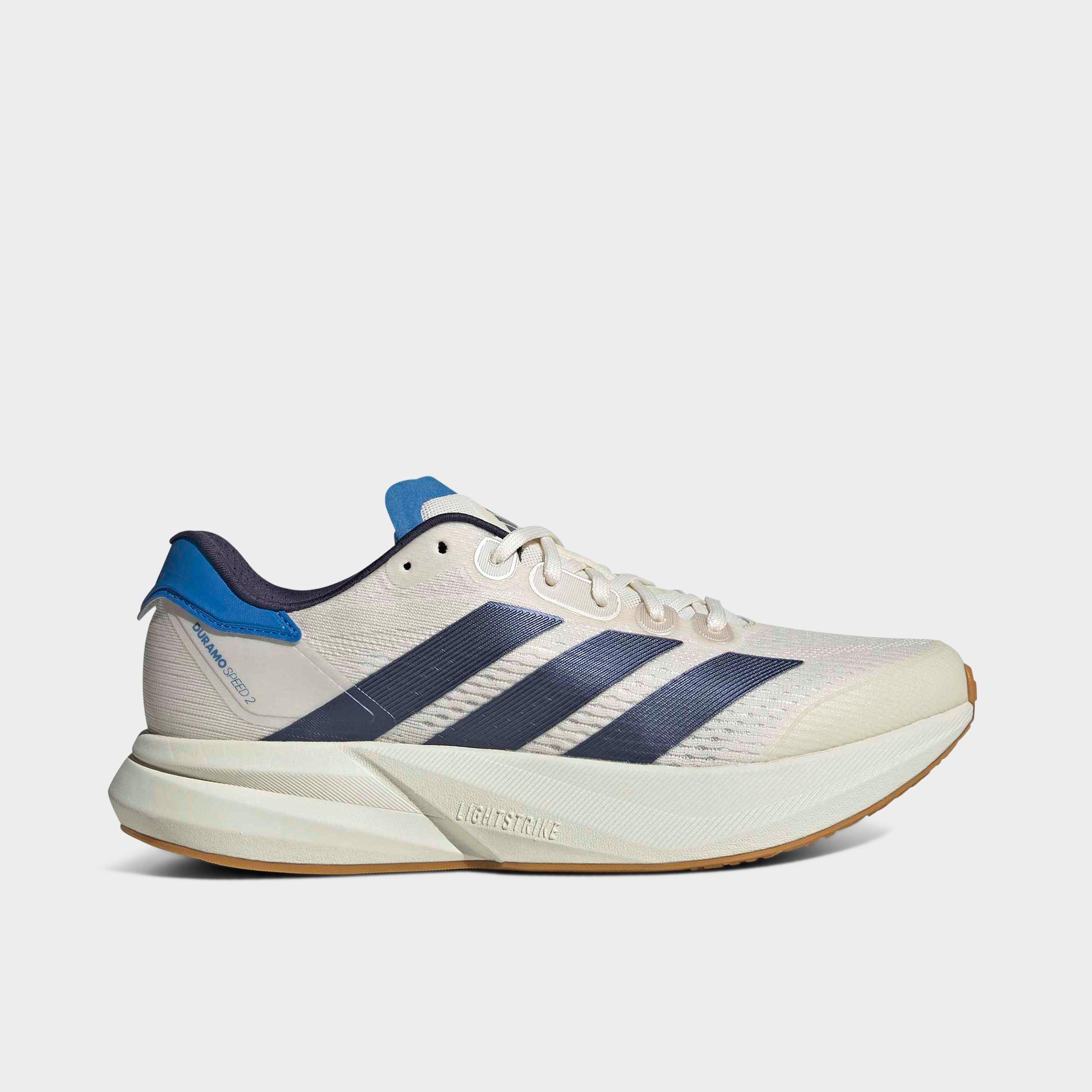 adidas Men's Duramo Speed 2 Running Shoes in Chalk White/Shadow Navy/Ray Blue Size: 11.5