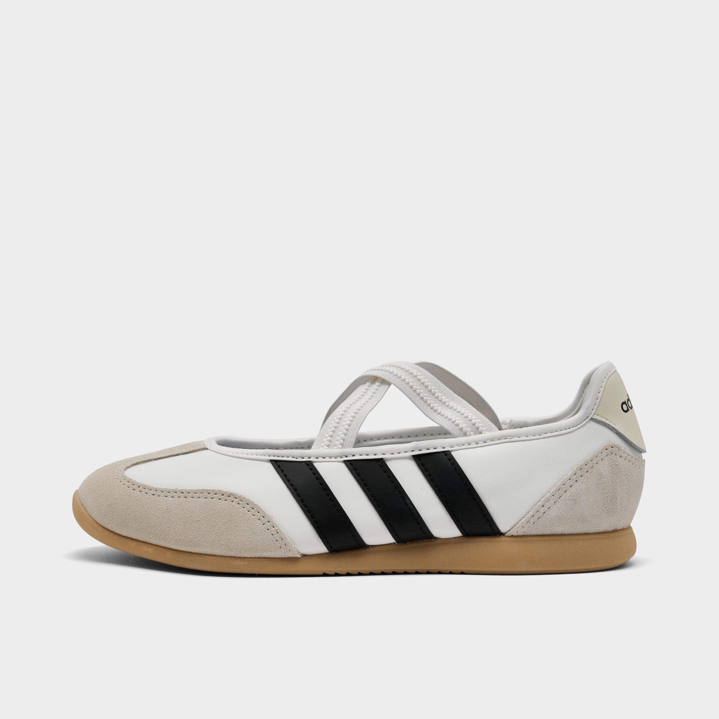 adidas Women's Barreda Mary Jane Casual Shoes in Core White/Core Black/Gum Size: 7.5