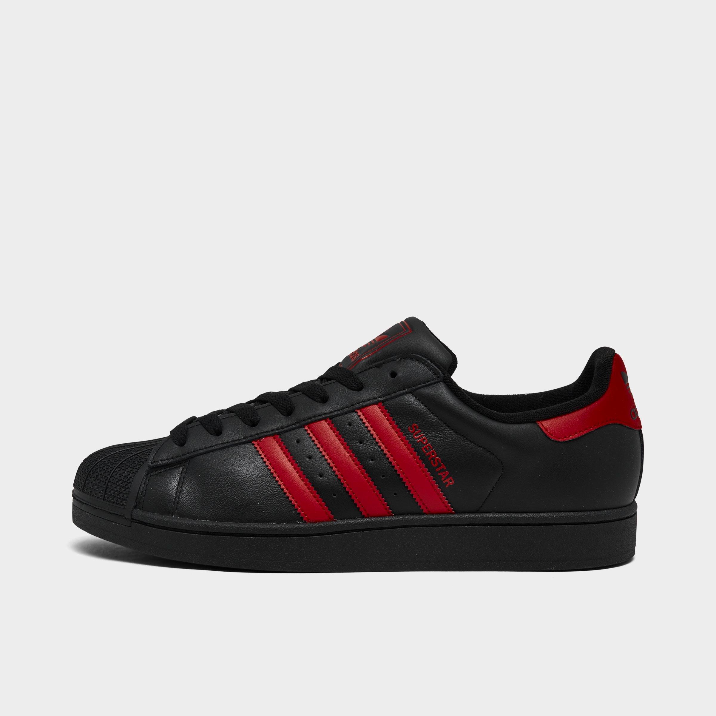 Adidas Men's Originals Superstar II Casual Shoes in Red/Black/Black Size 6.5 Leather/Suede