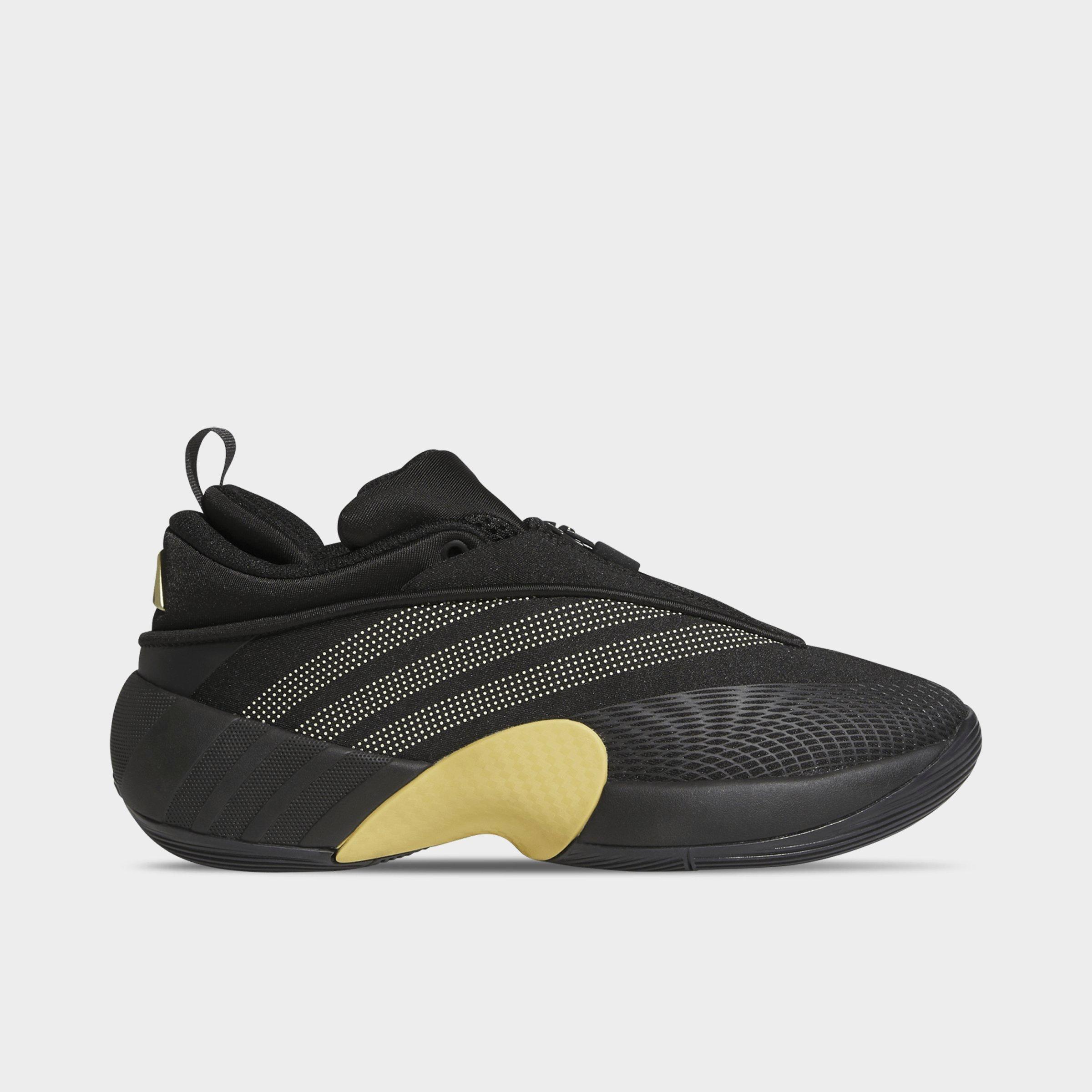 adidas Big Kids D. O.N. Issue #7 Basketball Shoes in Core Black/Gold Metallic/Ice Gold Metallic Size: 3.5