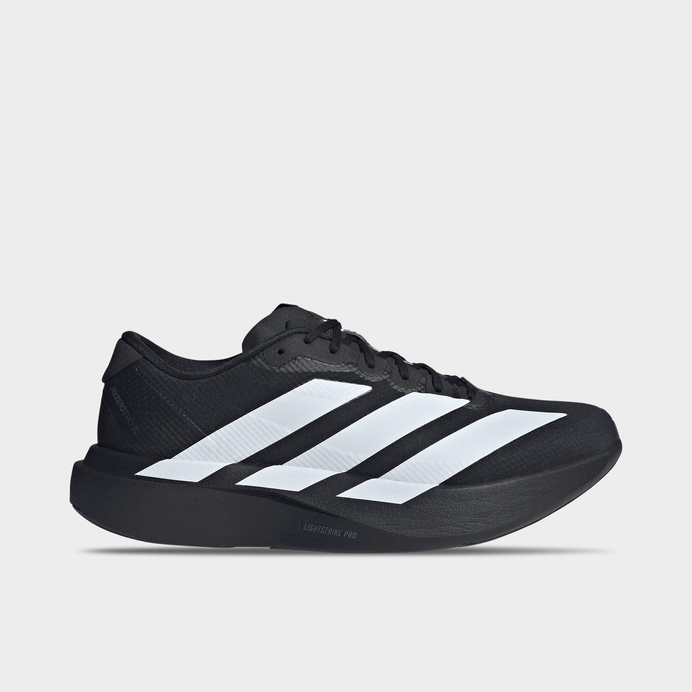 adidas Men's Adizero EVO SL Woven Running Shoes in Core Black/Cloud White/Carbon Size: 10.0