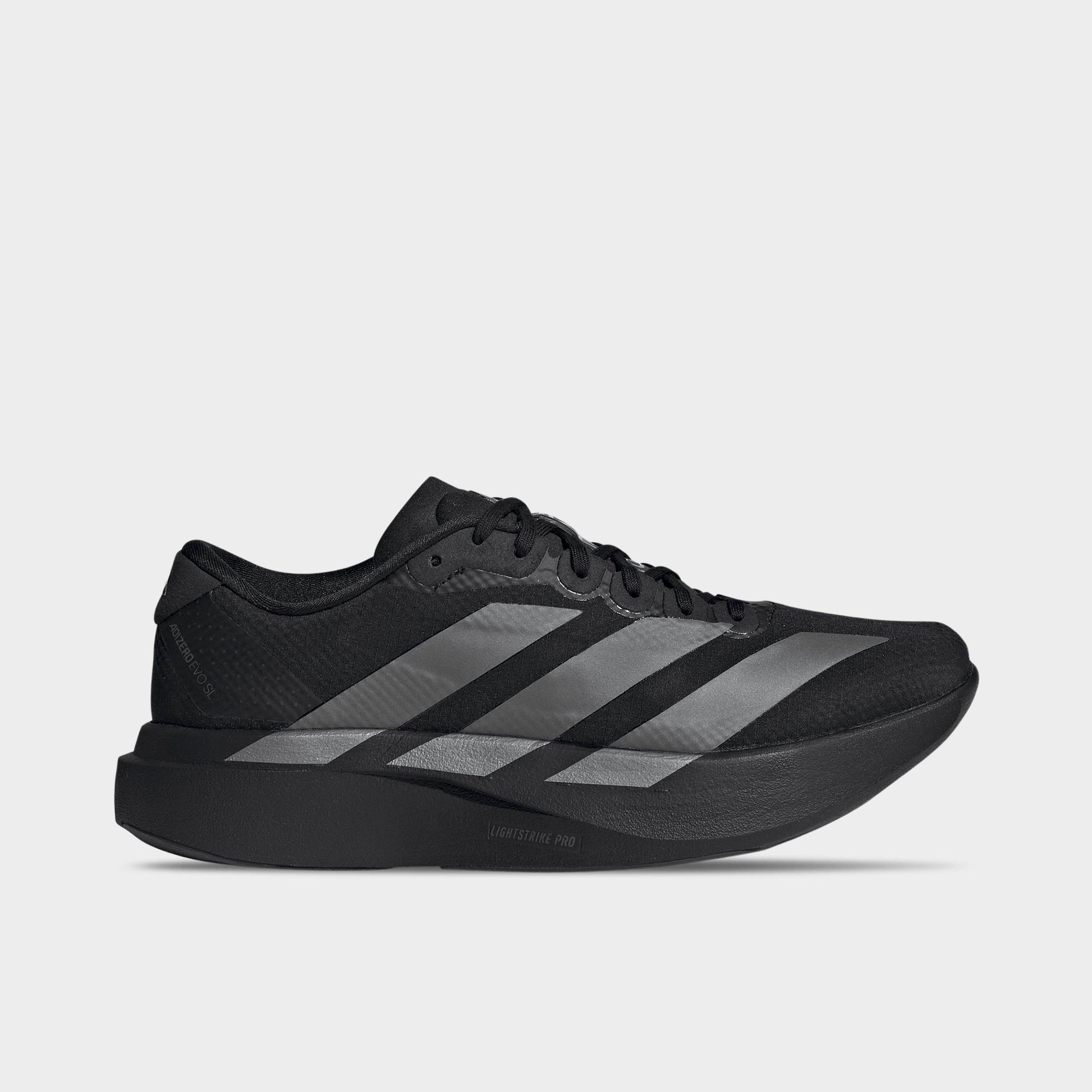 adidas Women's Adizero EVO SL Woven Running Shoes in Core Black/Iron Metallic/Core Black Size: 10.5