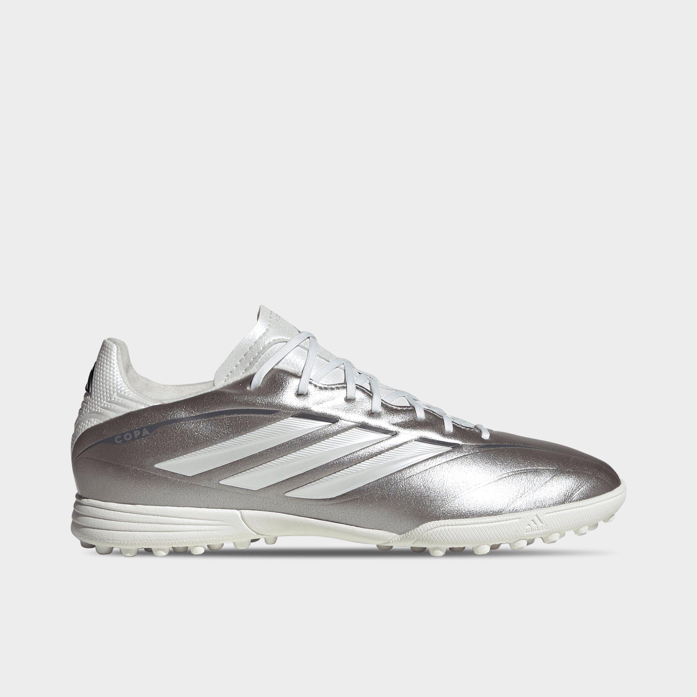 adidas Little Kids and Big Kids Copa Pure IV League Turf Soccer Cleats in Taupe Metallic/Zero Metallic/Night Metallic Size: 11.5