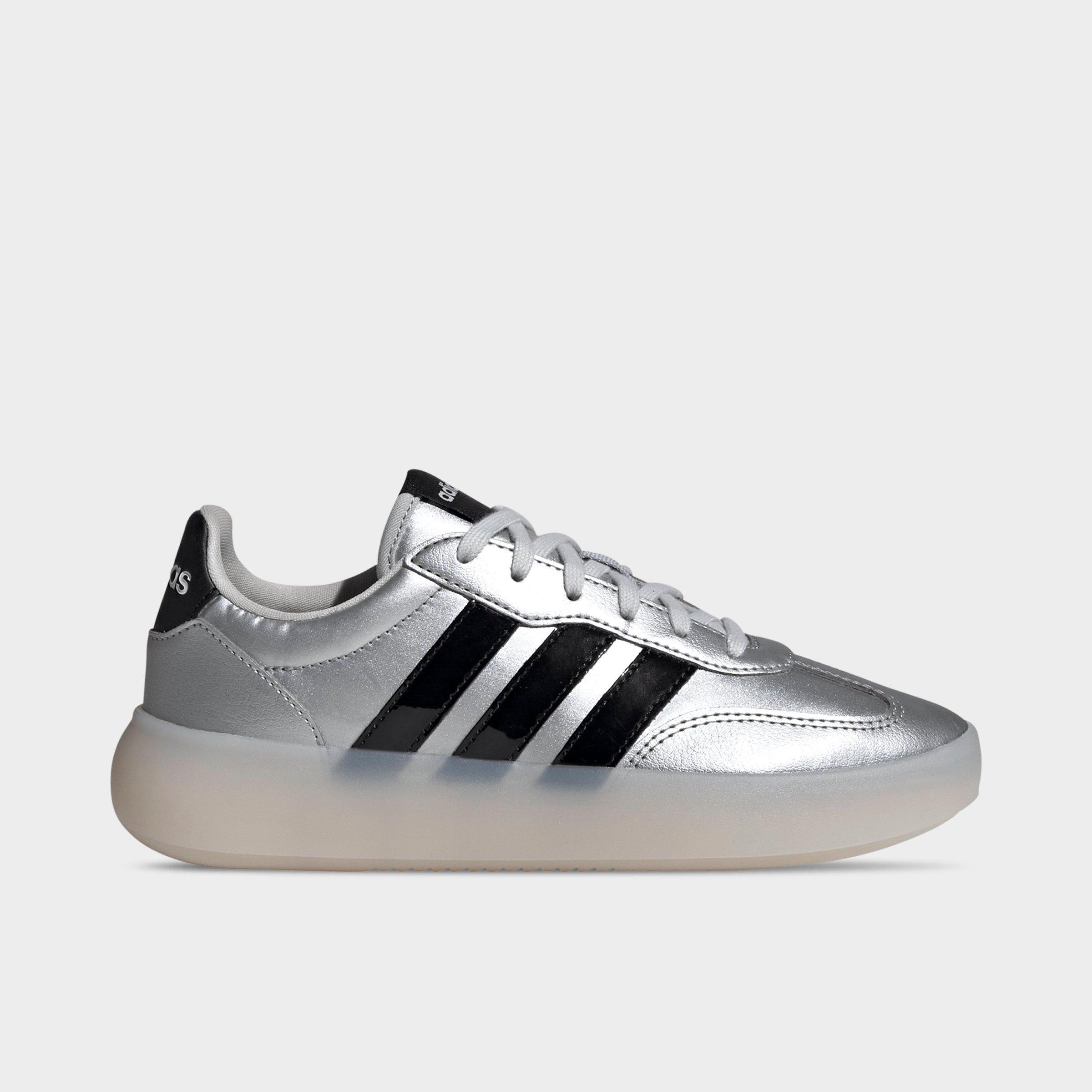 adidas Big Kids Barreda Decode Casual Shoes in Silver Metallic/Core Black/Chalk White Size: 3.5