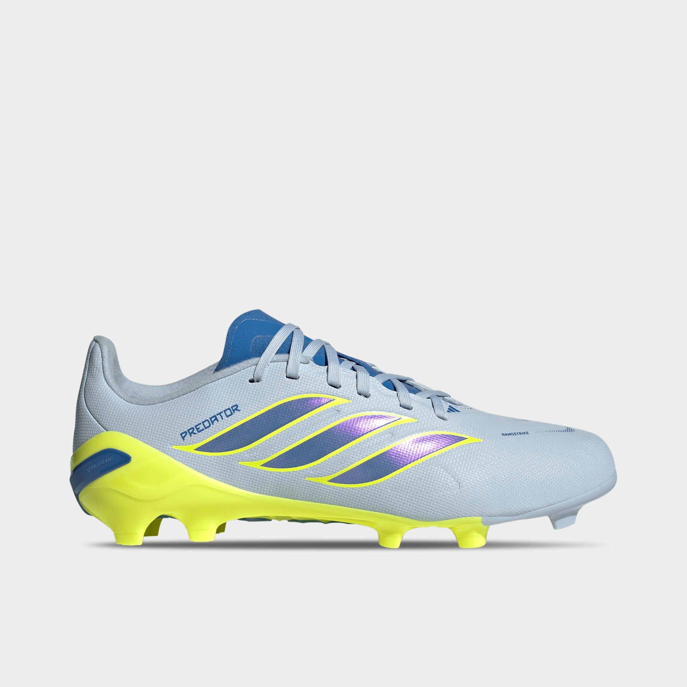 adidas Big Kids Predator League Firm Ground Soccer Cleats in Crystal Sky/Ray Blue/Team Solar Yellow 2 Size: 1.0