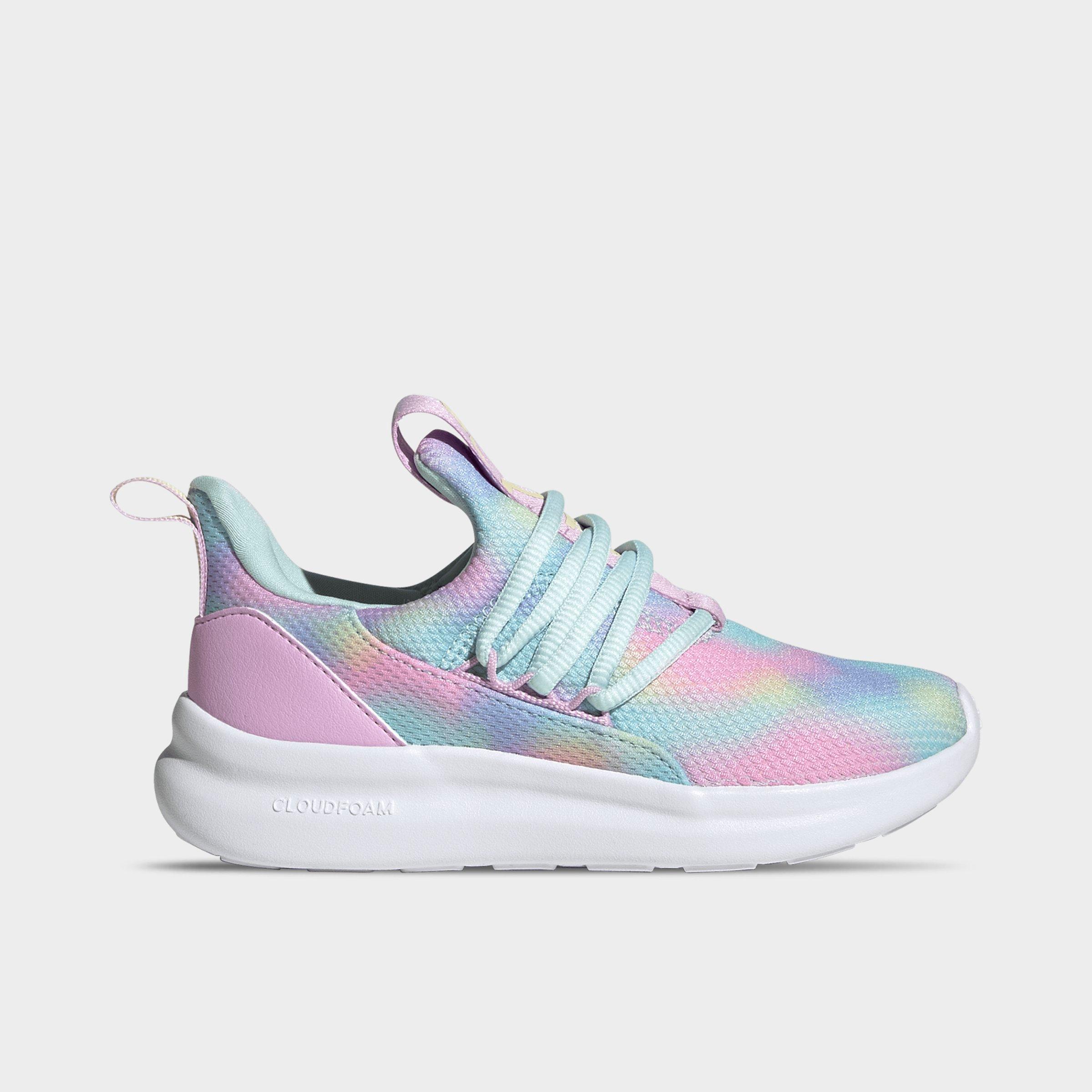 adidas Big Kids Lite Racer Adapt 7.0 Casual Shoes in Bliss Lilac/Halo Mint/Powder Yellow Size: 1.0