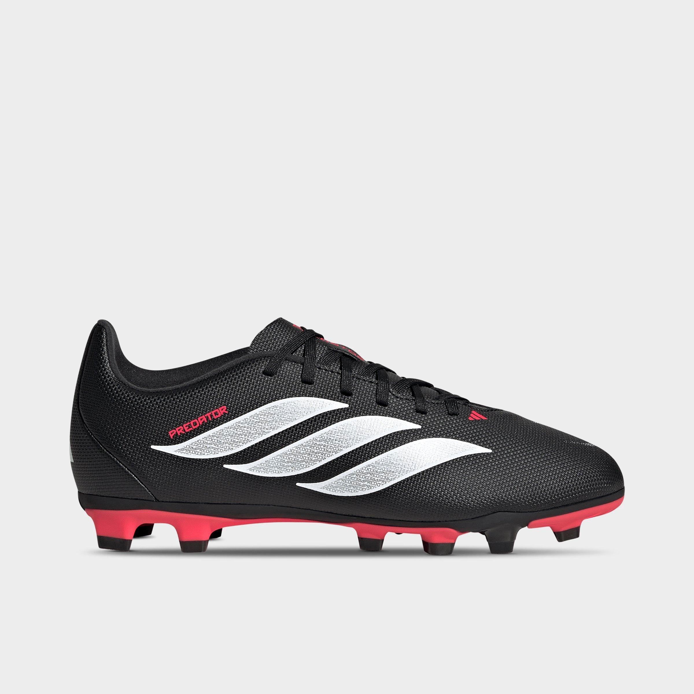 adidas Big Kids Predator Club Firm Ground and Multi Ground Soccer Cleats in Black/White/Lucid Red Size: 4.0