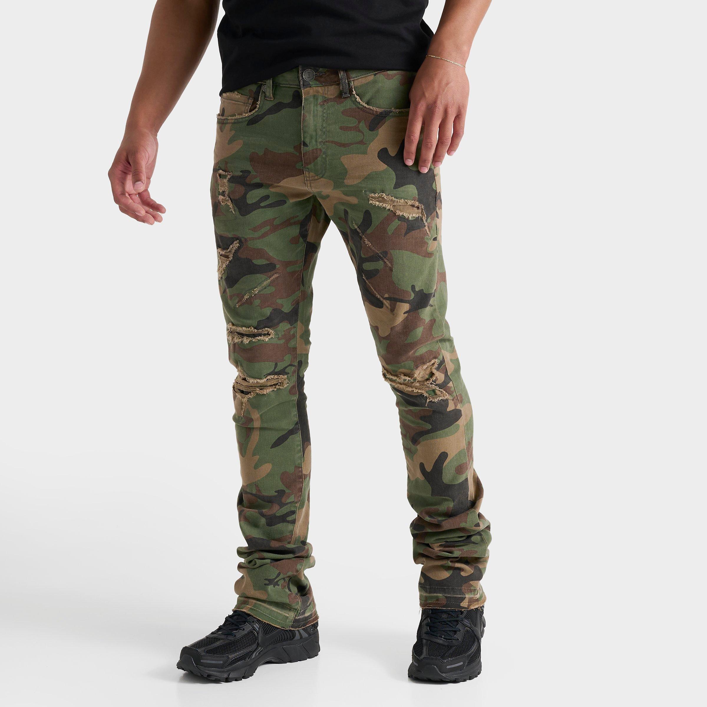 Nike Jordan Men's Craig Martin Stacked Denim Jeans In Real Vintage Camo