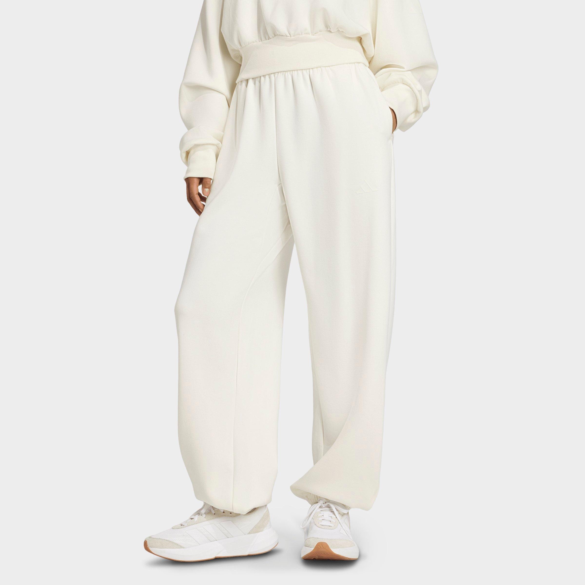 adidas Women's Sportswear Soft Lux Loose Jogger Pants in Off White Size: 2XL