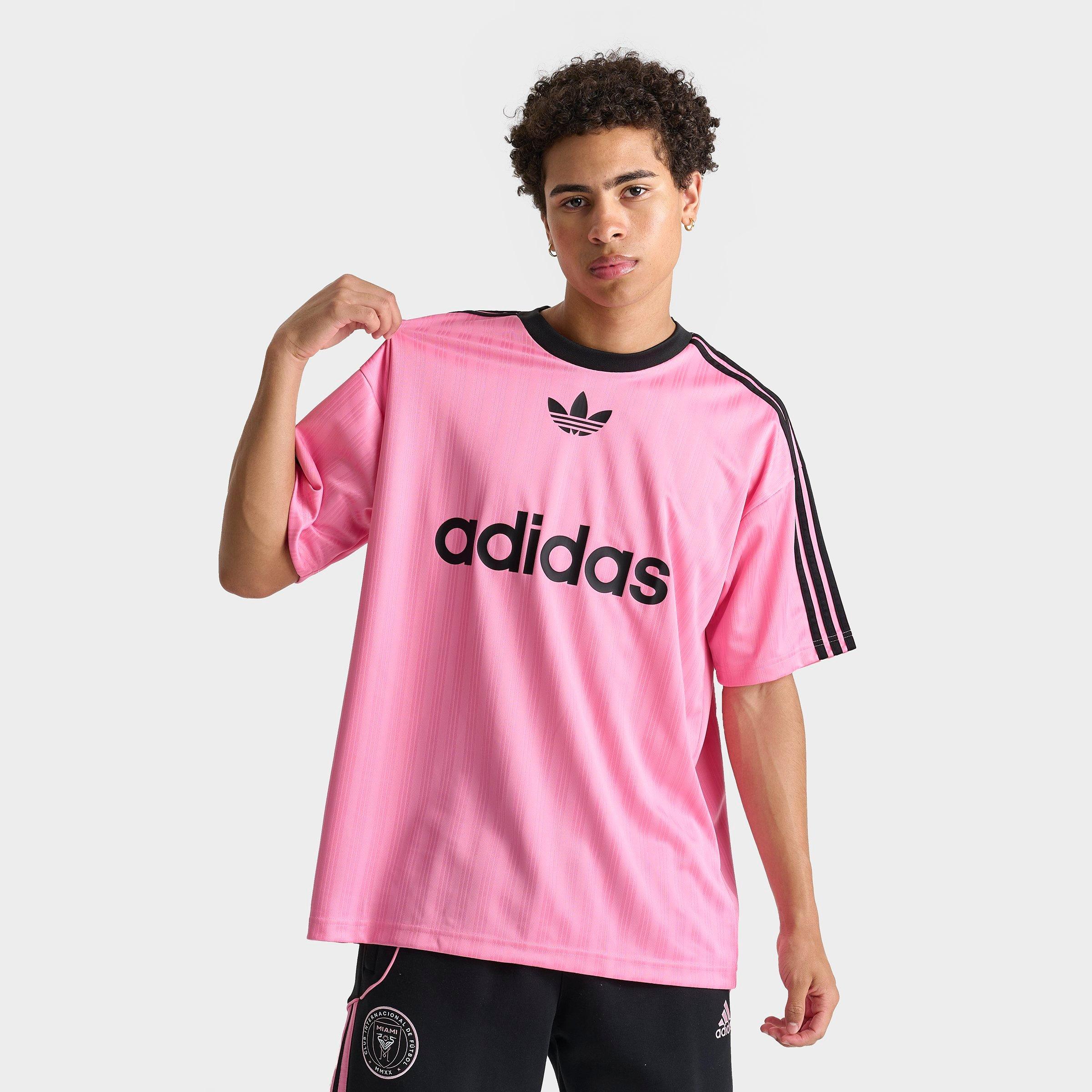 Adidas Men's Originals adicolor Jersey Shirt T-Shirt in Pink/Pink Size Medium 100% Polyester/Denim/Fiber