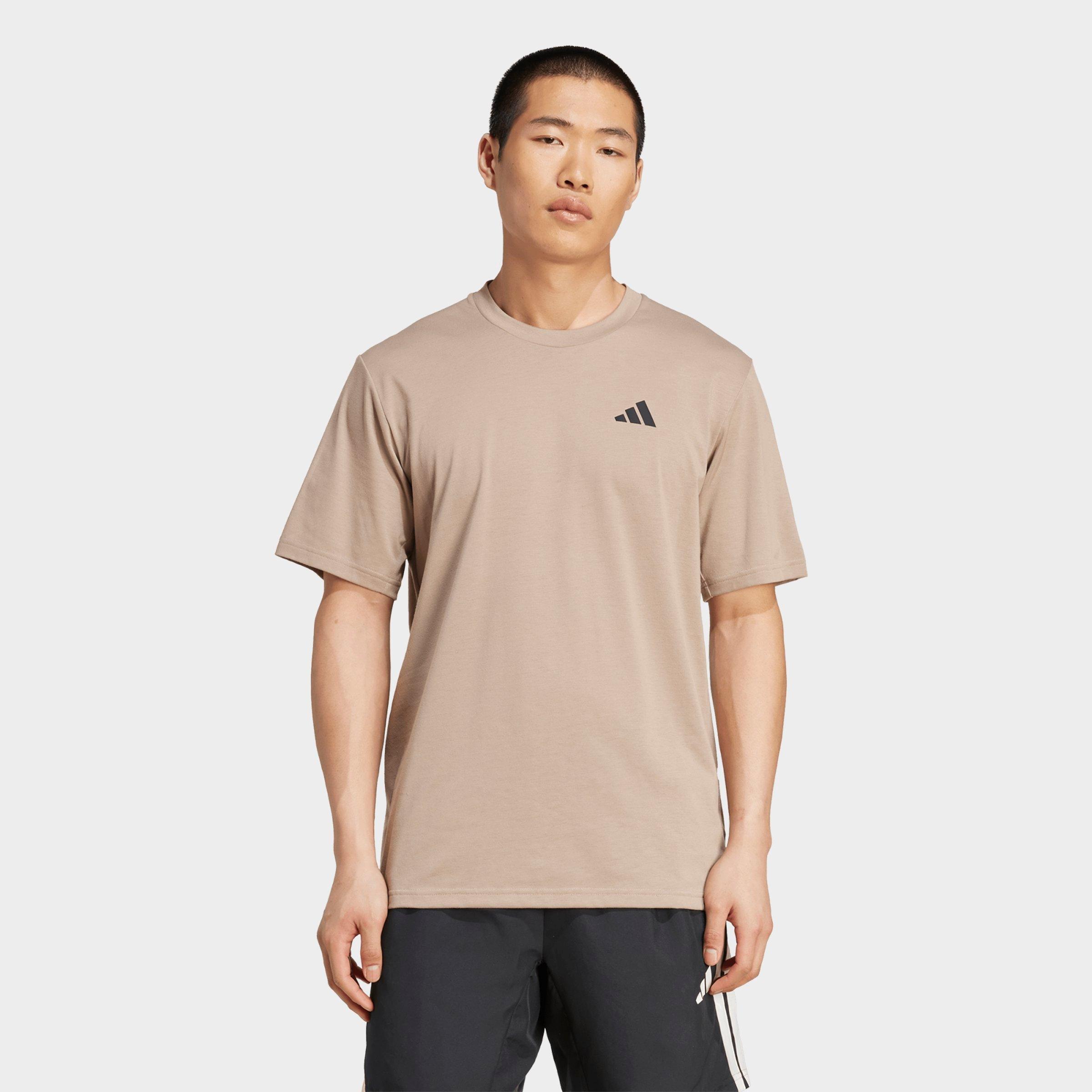 adidas Men's Train Essentials Feelready Training T-Shirt in Chalky Brown/Black Size: Small