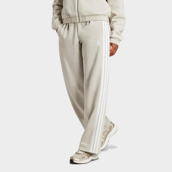 Women's adidas Essentials 3-Stripes Fleece Open Hem Pants