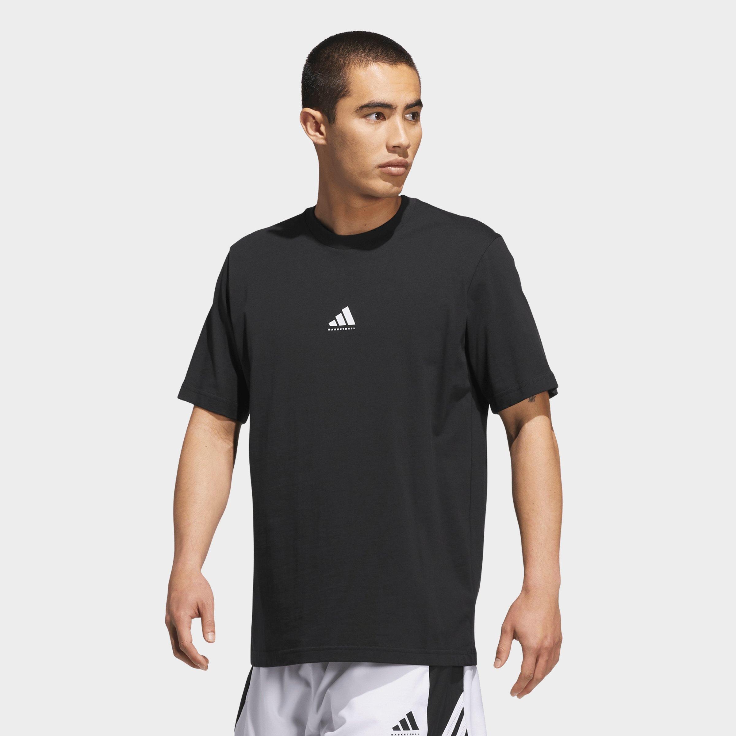 adidas Men's Basketball Logo T-Shirt in Black/White Size: XS