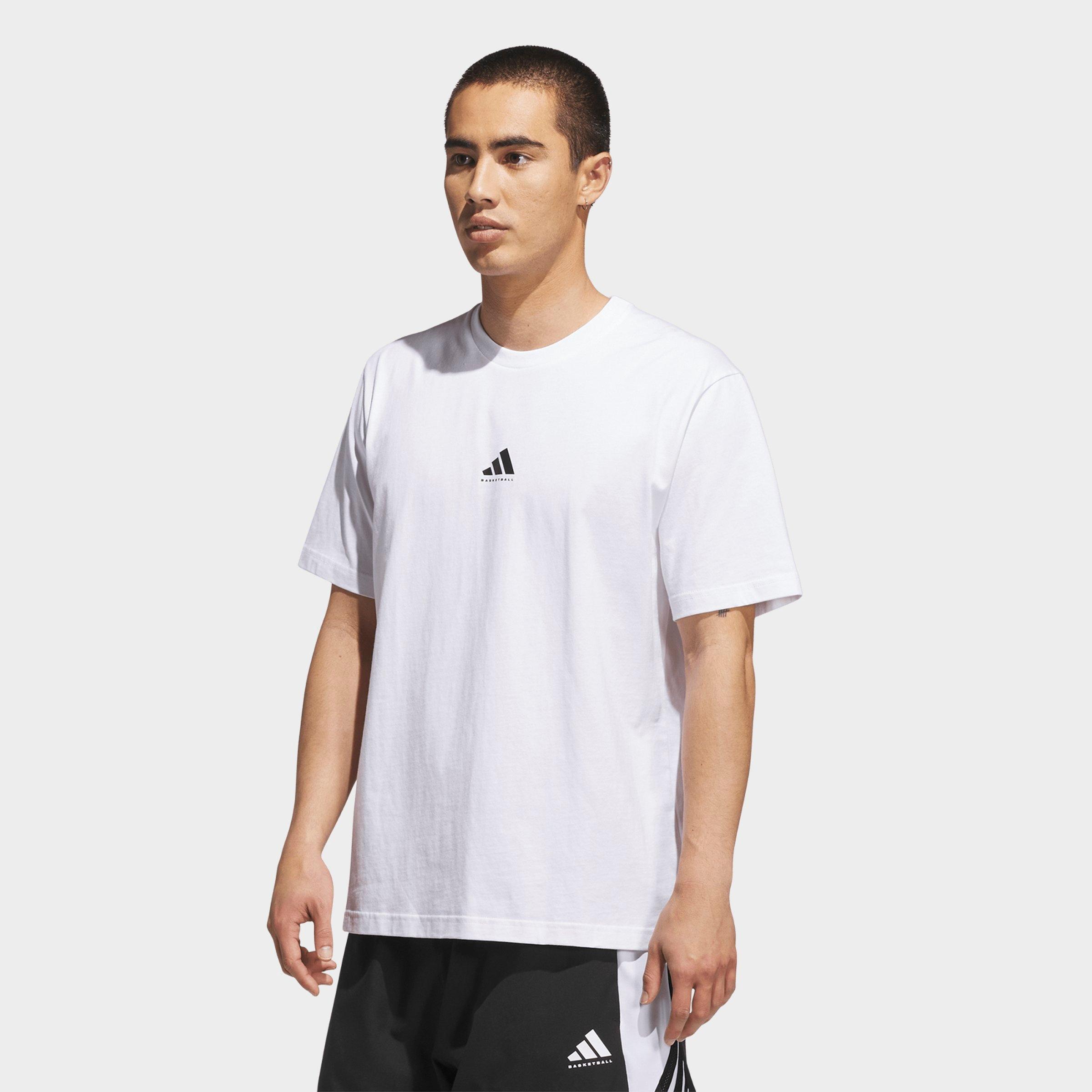 adidas Men's Basketball Logo T-Shirt in White/Black Size: XS