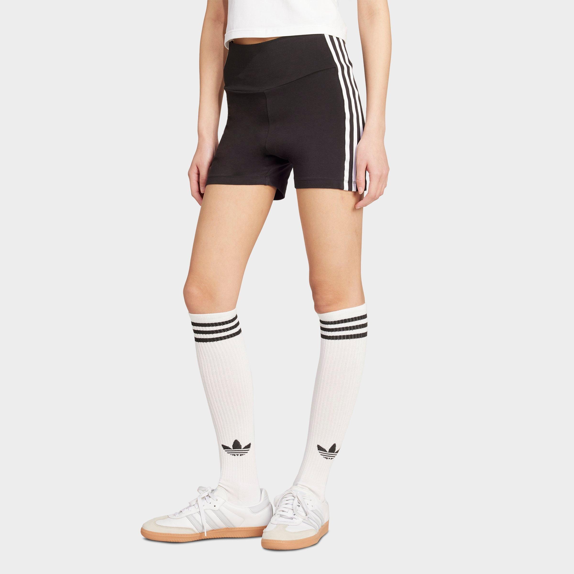adidas Women's Originals adicolor 3-Stripes Booty Shorts in Black/White Size: 2XS