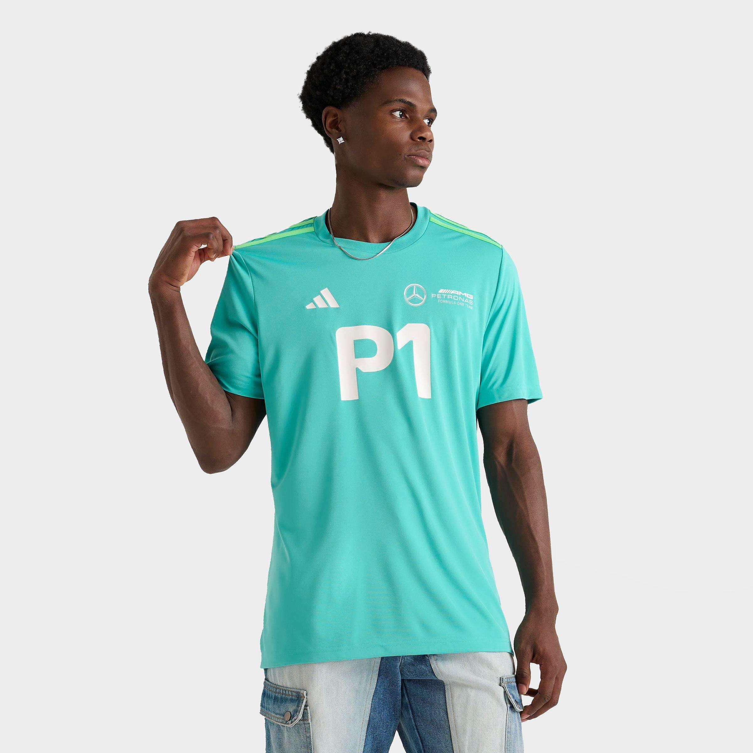 adidas Men's Mercedes-AMG Petronas Formula One Winner Jersey in Semi Mint Rush Size: Small