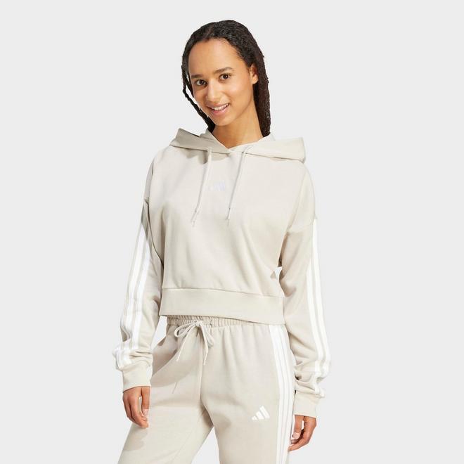 Women's adidas Essentials 3-Stripes French Terry Cropped Hoodie