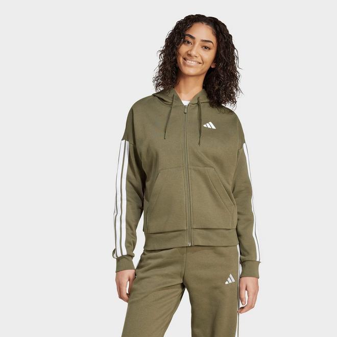 Women's adidas Essentials 3-Stripes Fleece Full-Zip Hoodie