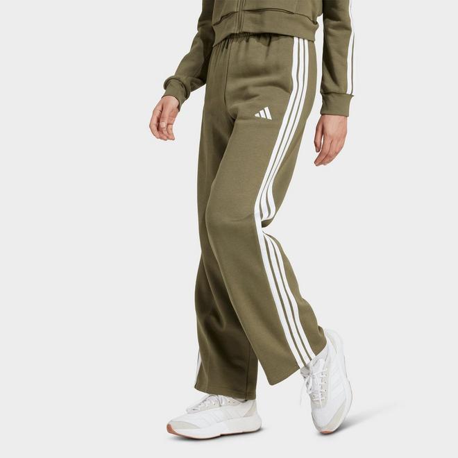 Women's adidas Essentials 3-Stripes Fleece Open Hem Pants
