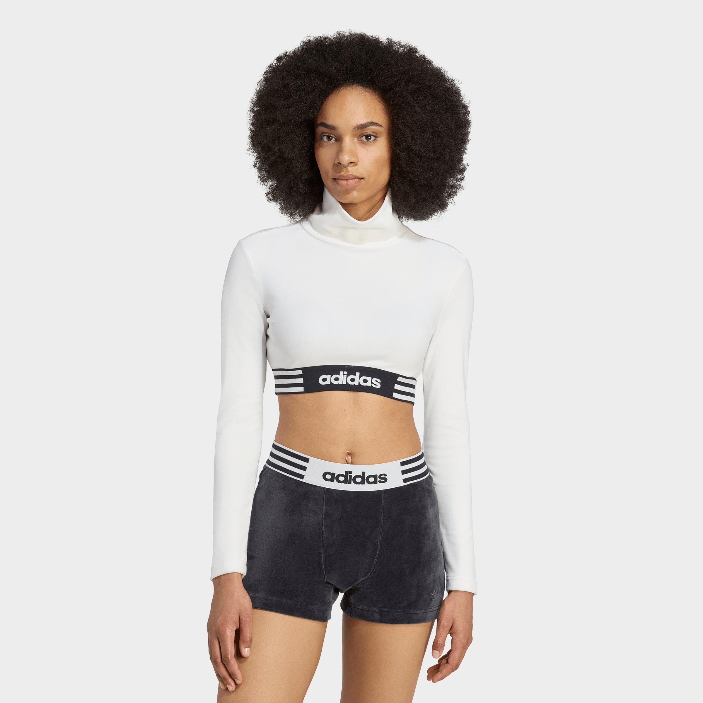 Adidas Originals Women's Winterized Crop T-shirt In White