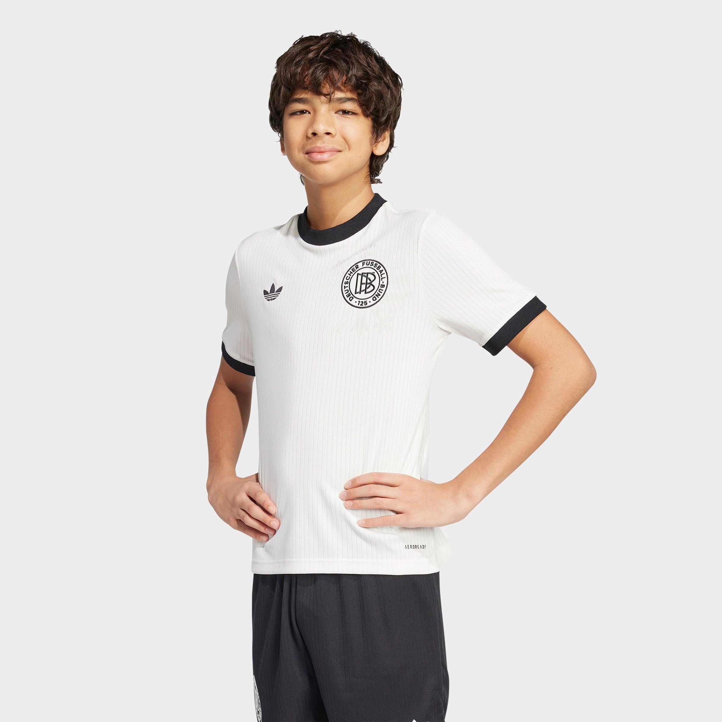 Adidas Kids' Originals Germany 125th Anniversary Soccer Jersey Shirt in White/Cloud White Size XL 100% Polyester/Jersey Shirt 