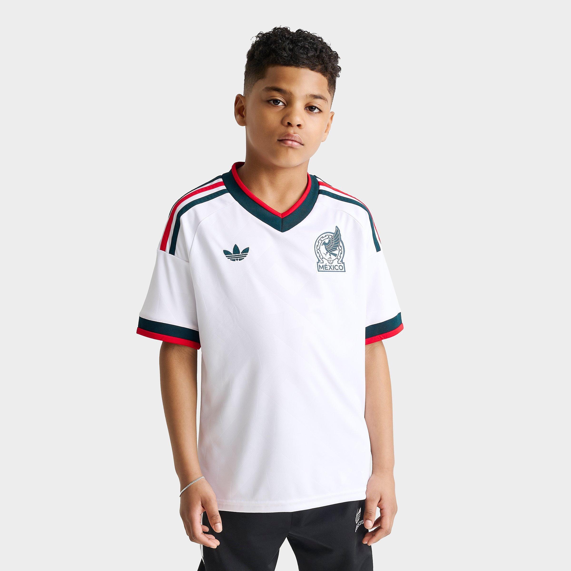 adidas Big Kids Mexico 2026 Away Replica Soccer Jersey in White Size: XS