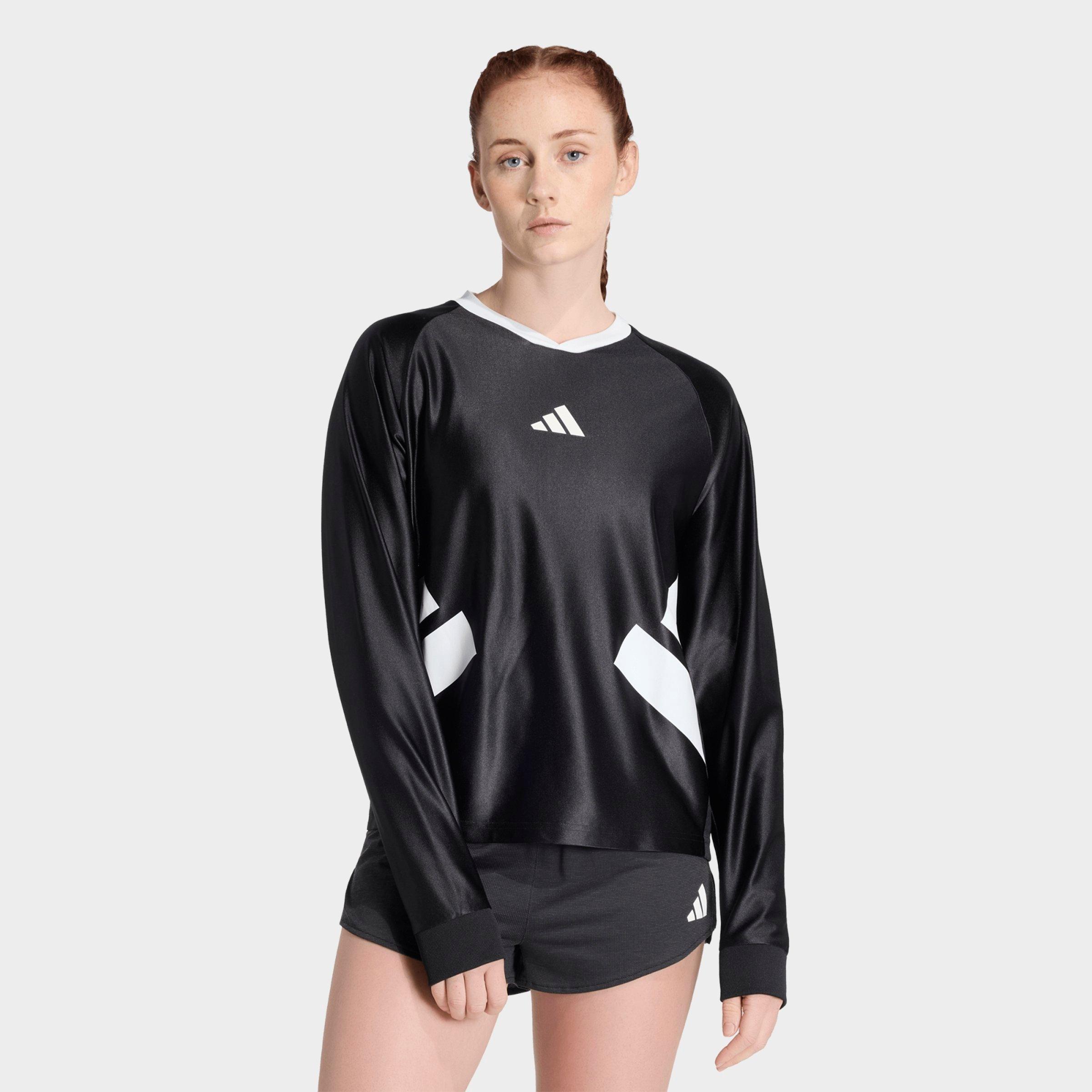 adidas Men's All Time Classics Long-Sleeve Running T-Shirt in Black/White Size: XS