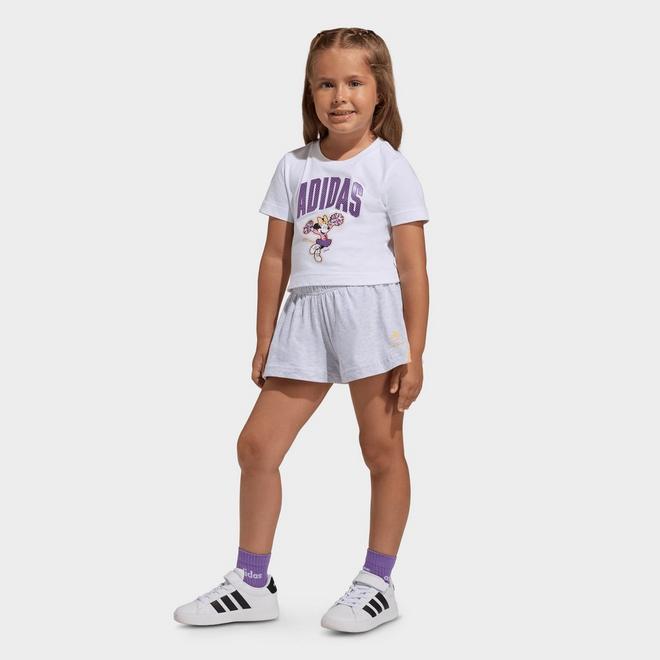 Toddler and Little Girls' adidas x Disney Minnie Mouse T-Shirt and Shorts Set