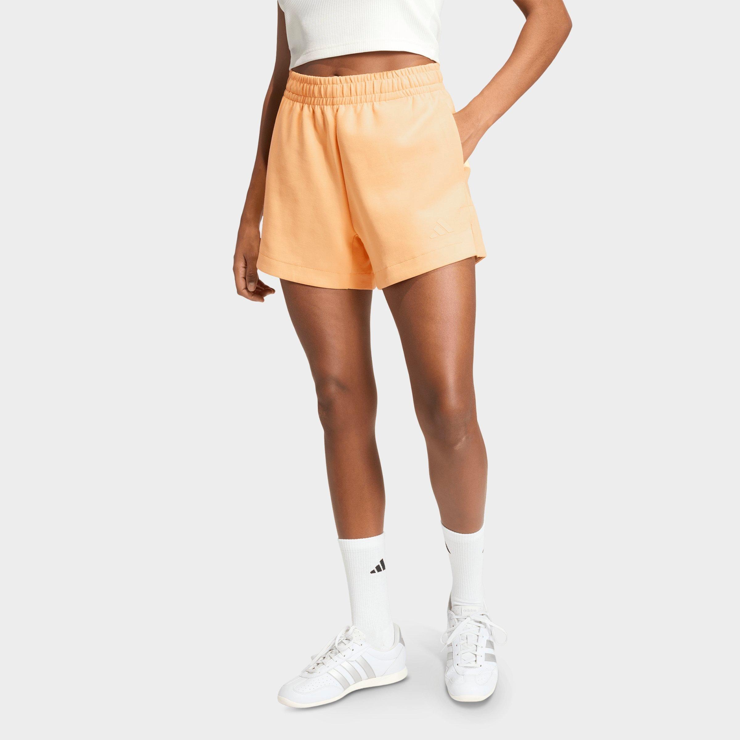 adidas Women's Sportswear Soft Lux Loose Shorts in Semi Ice Tangerine Size: Large