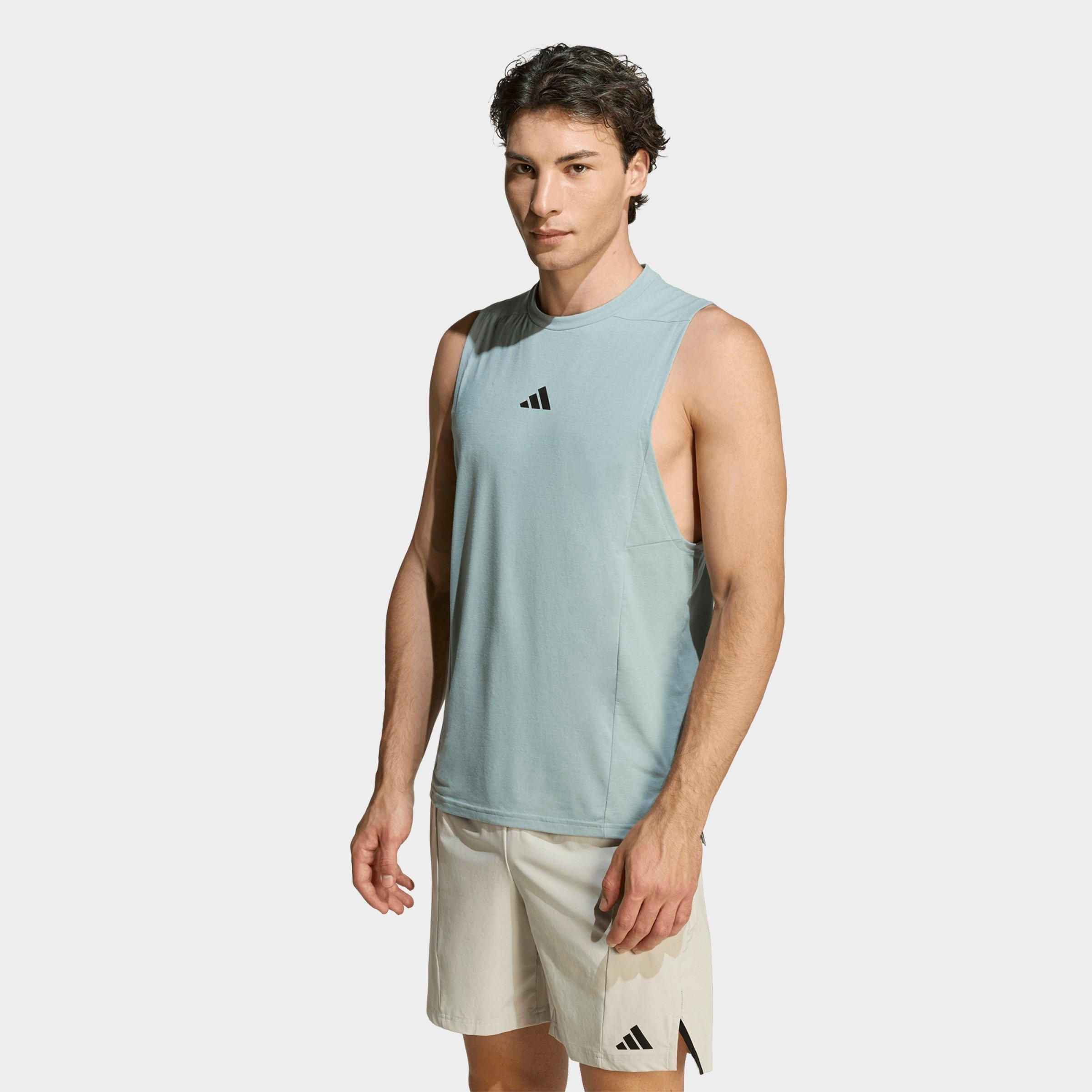 adidas Men's Designed for Training Workout Tank Top in Wonder Sage Size: Small