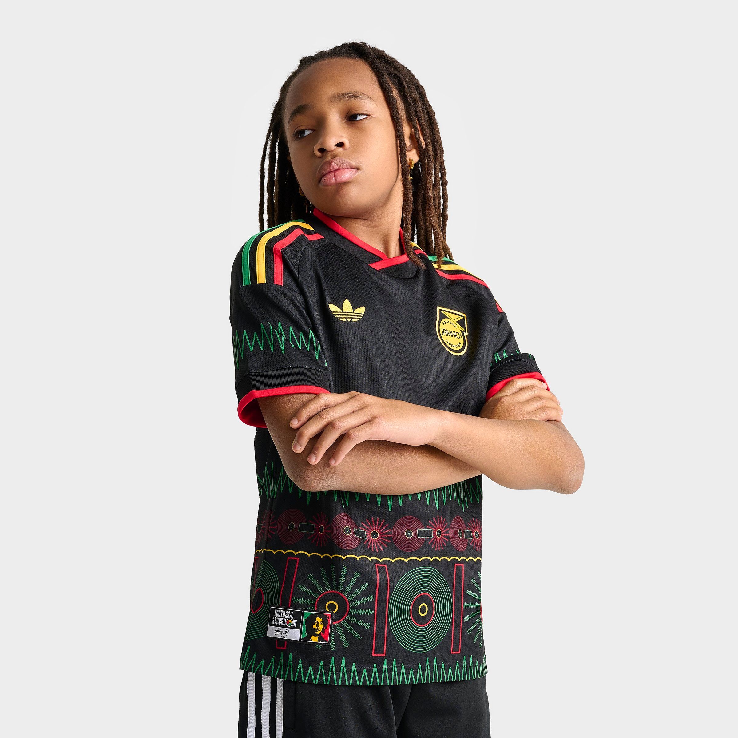 adidas Big Kids x Bob Marley Jamaica 26 Away Replica Soccer Jersey