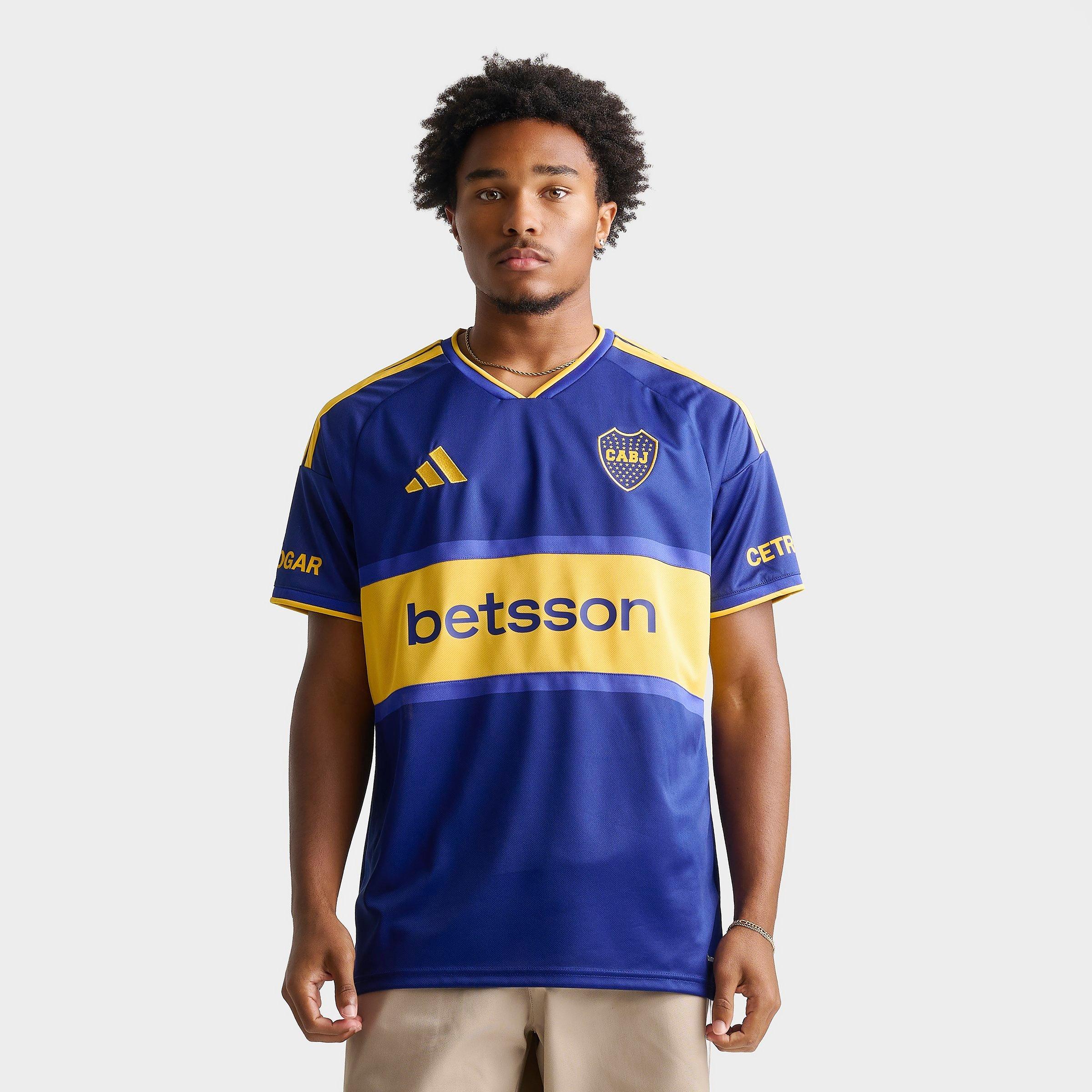 adidas Men's Boca Juniors 26-27 Home Soccer Jersey in Victory Blue/Bold Gold Size: Medium