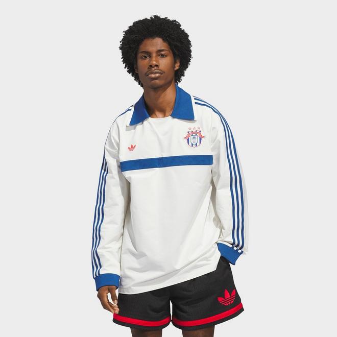 Men's adidas Originals Basketball Courtside Long-Sleeve Polo Shirt