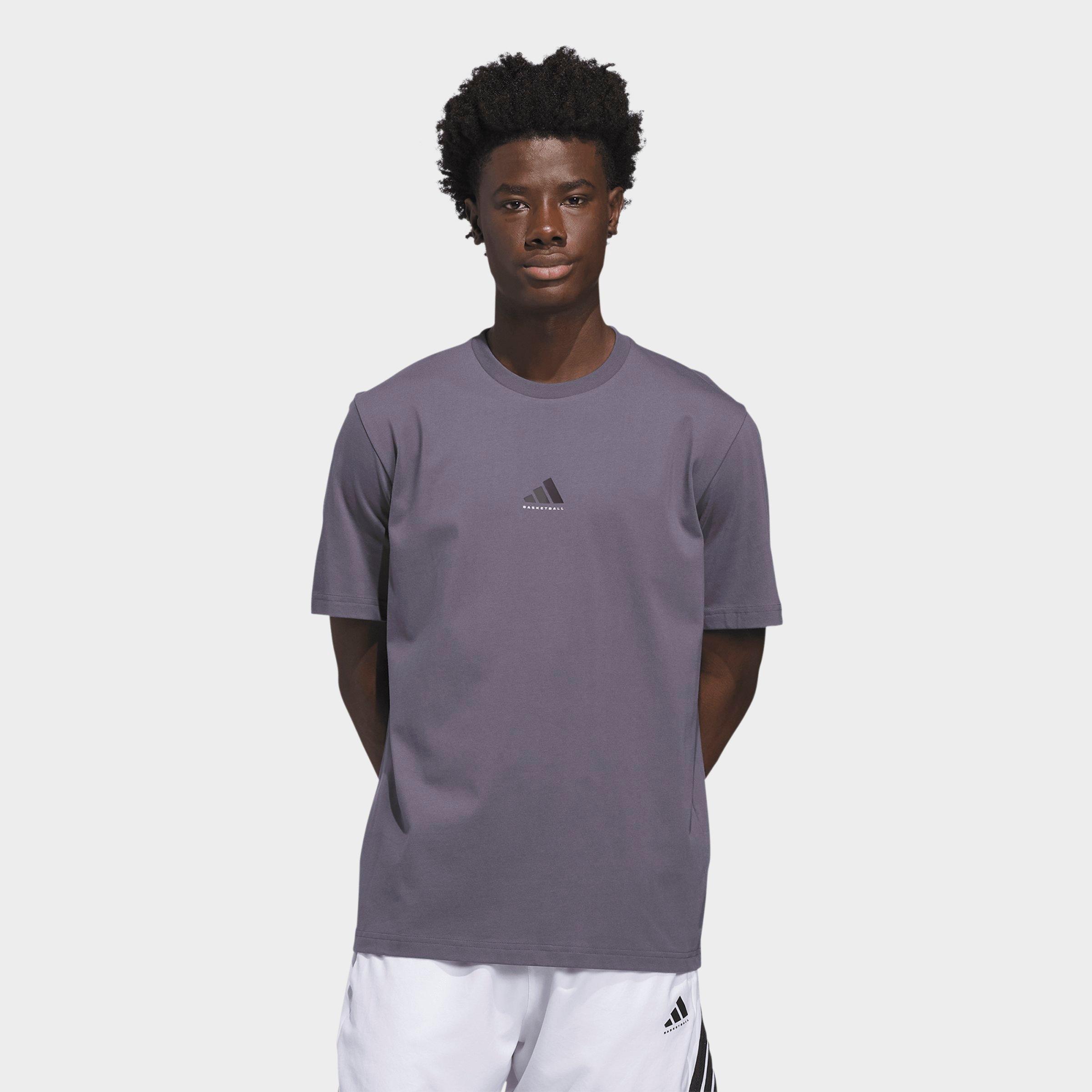 adidas Men's Basketball Logo T-Shirt in Aurora Onix Size: XS