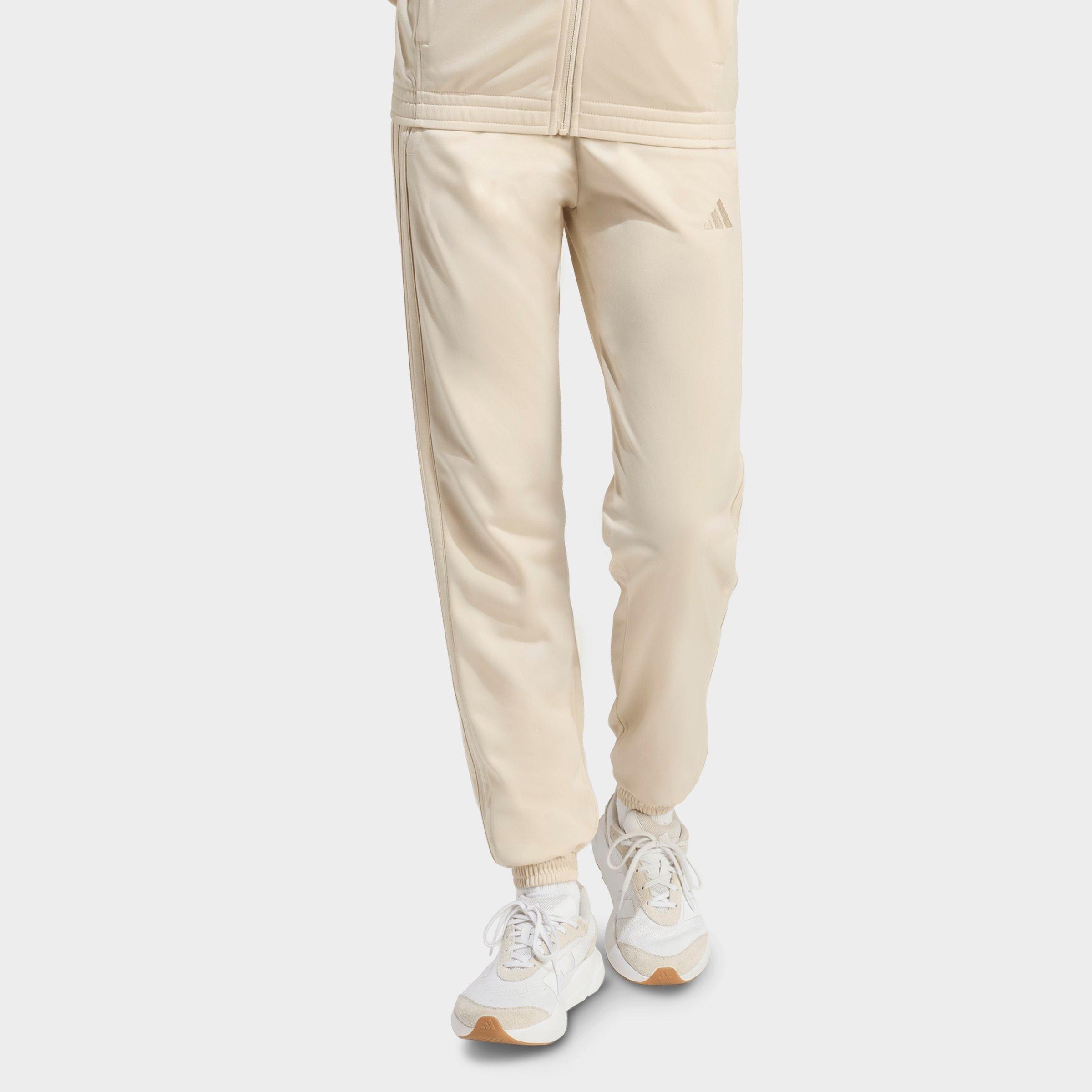 adidas Women's Essentials DAYREADY Tricot Tracksuit Pants in Beige/Crystal Linen Size: XL