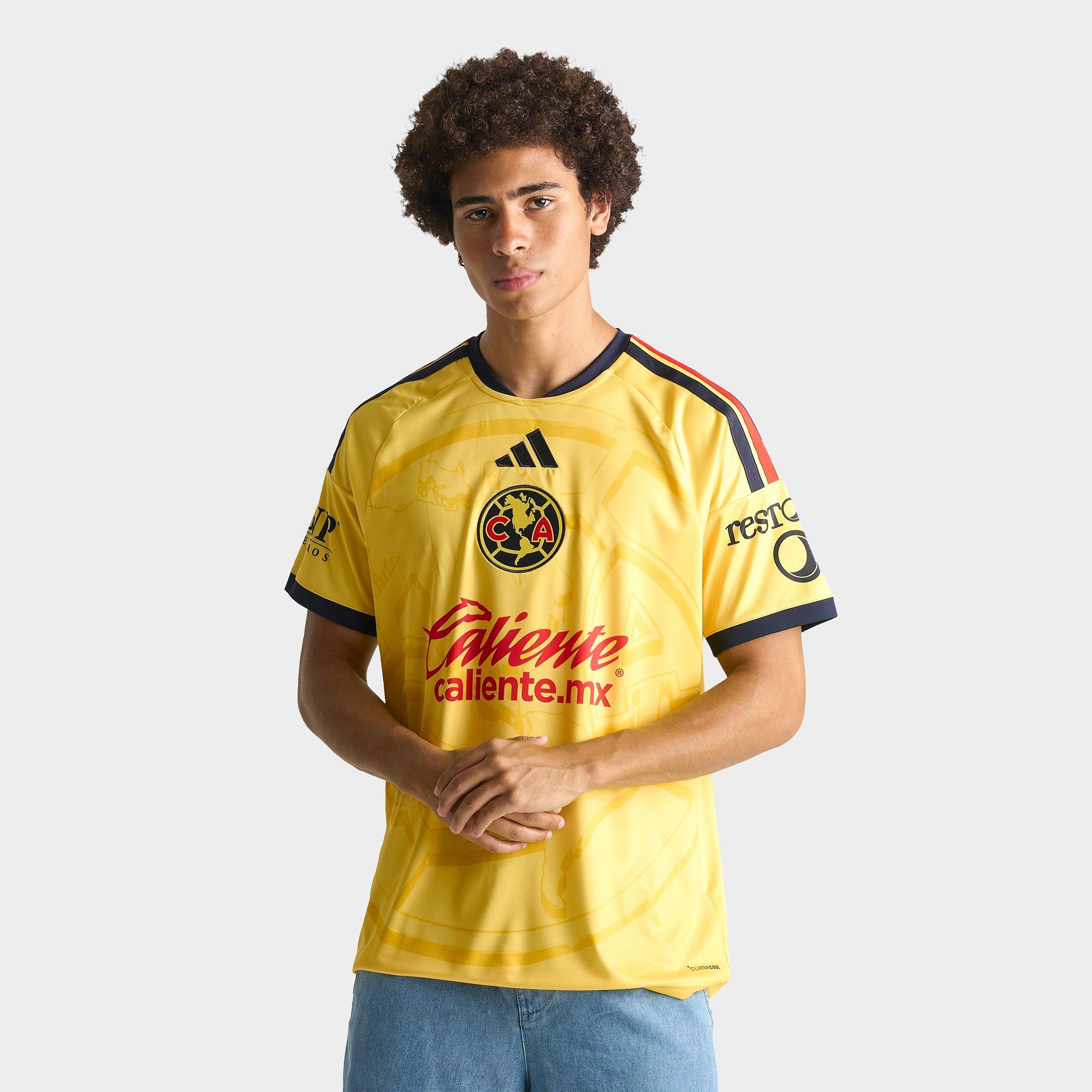 adidas Men's Club America 26-27 Home Soccer Jersey in Impact Yellow/Legend Ink Size: Small