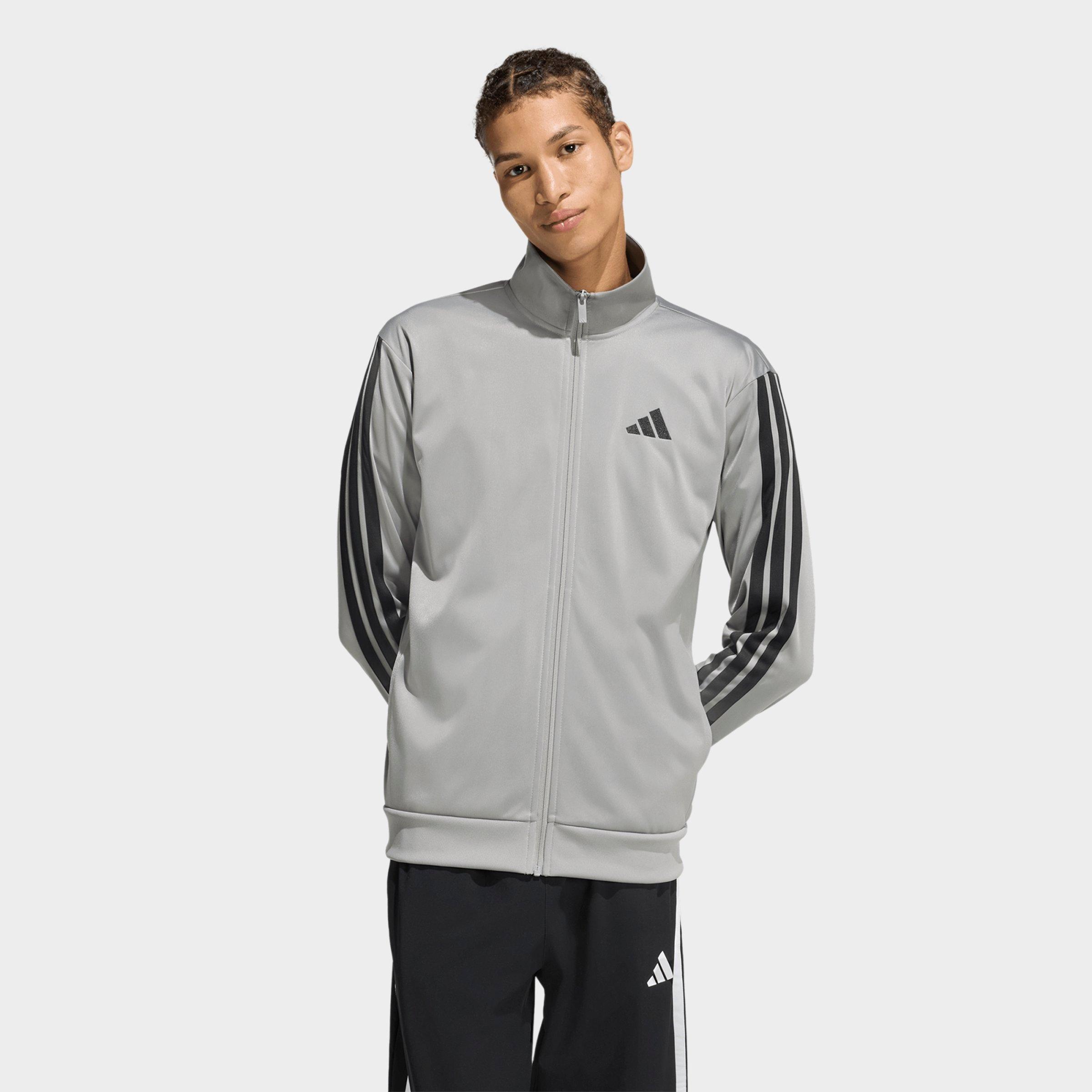 adidas Men's Dayready Track Jacket in Charcoal Solid Grey Size: Large