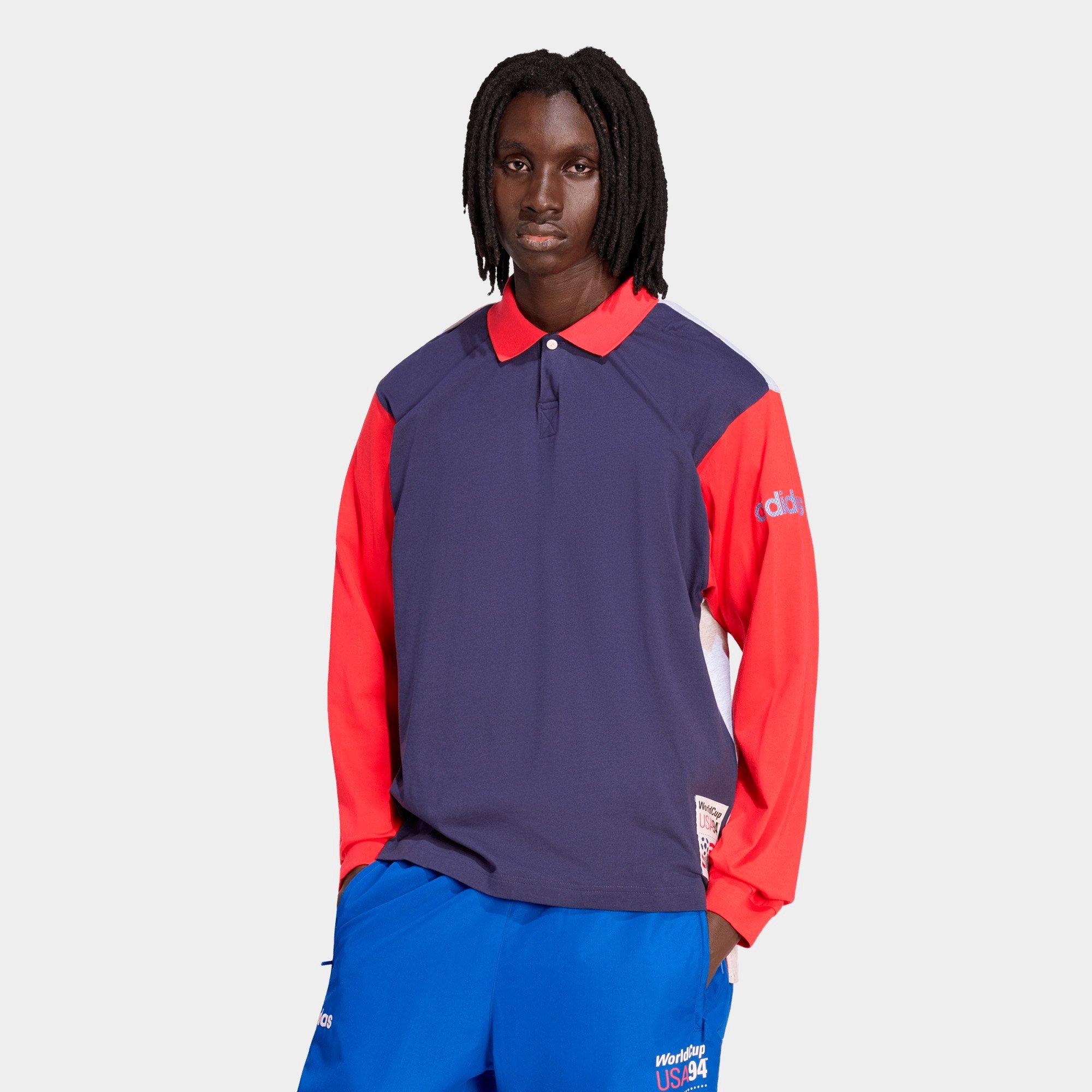 adidas Men's FIFA World Cup 94 Graphic Long-Sleeve Polo Shirt in Noble Ink Size: XL