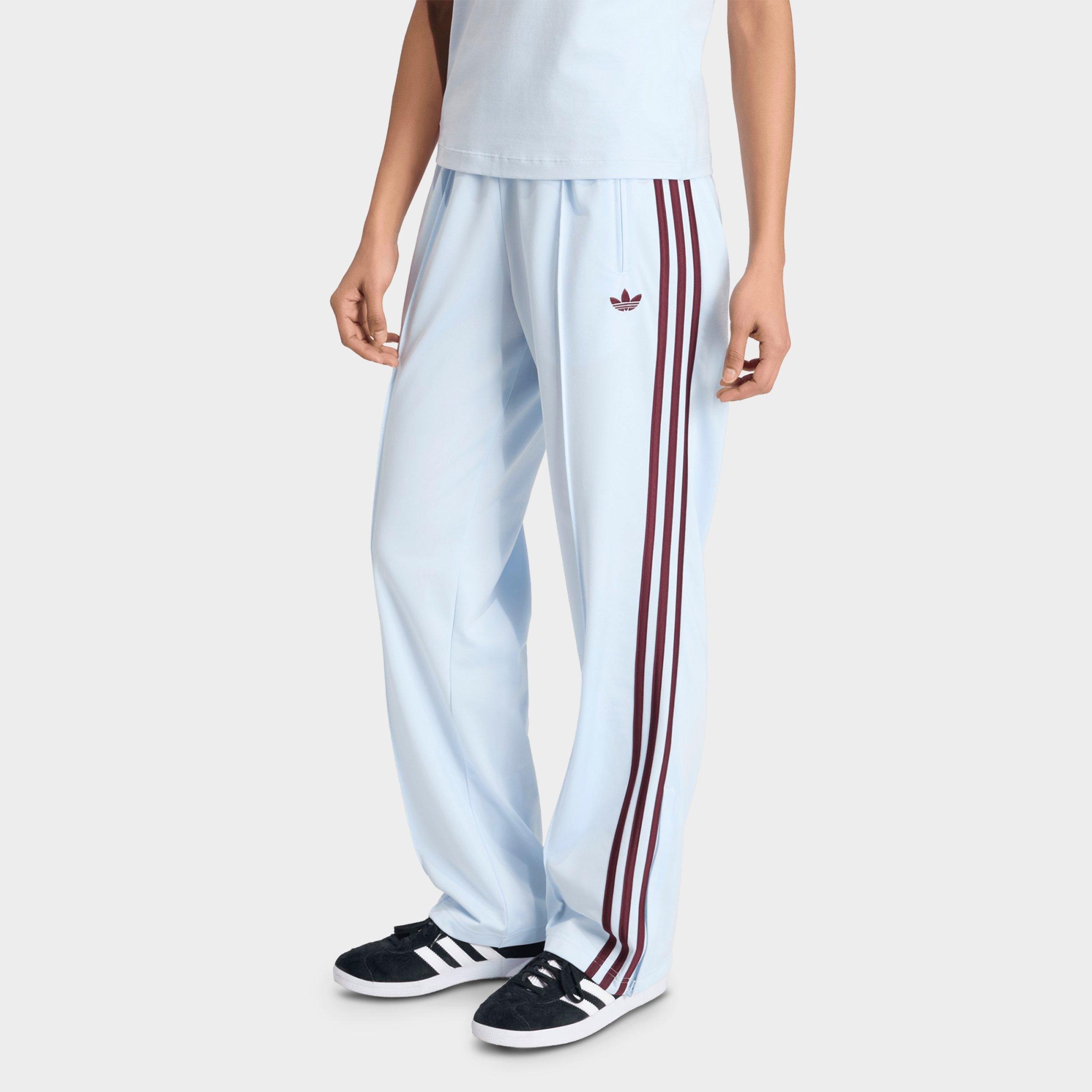 adidas Women's Originals Firebird Classic Track Pants in Crystal Sky/Maroon Size: Large