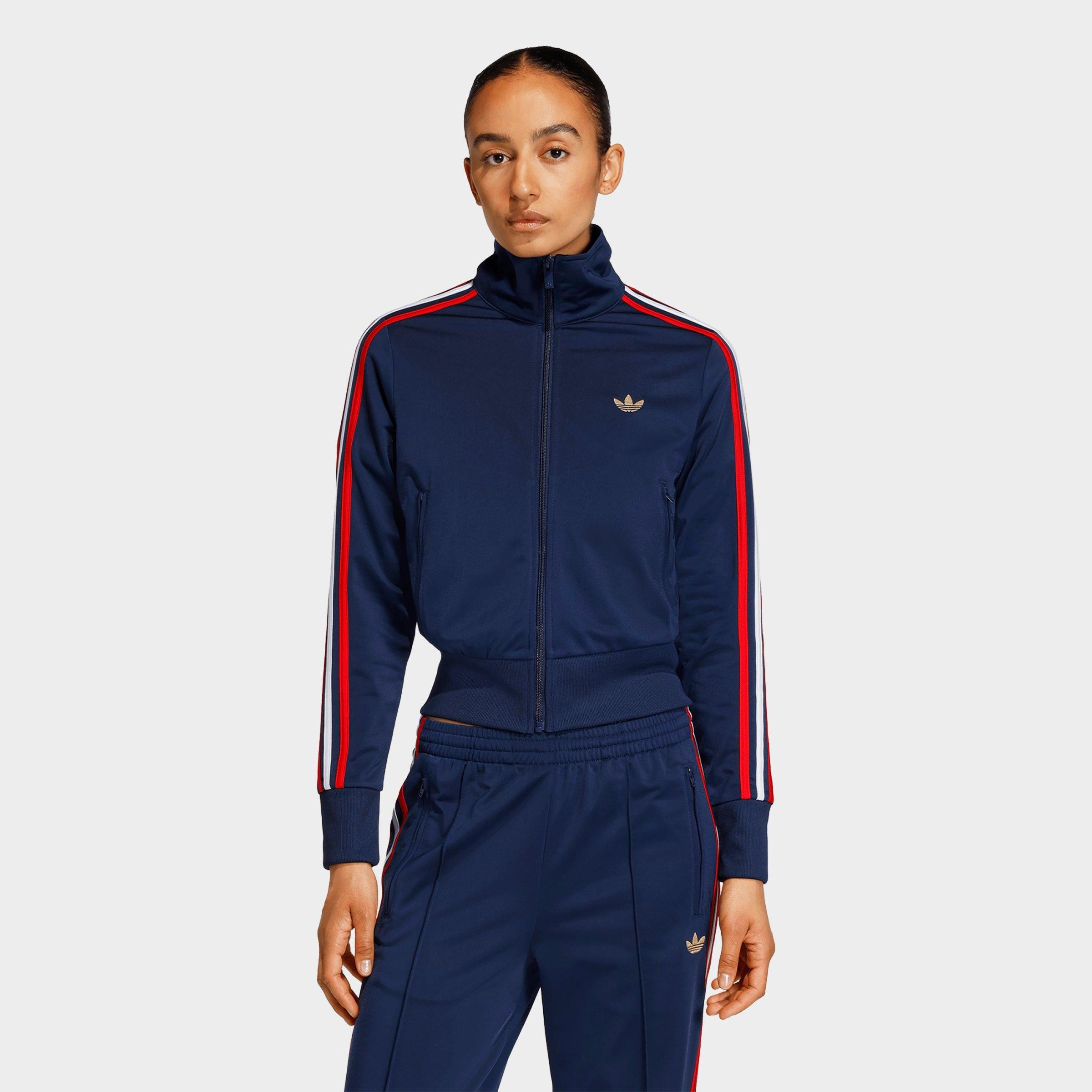 adidas Women's Originals Firebird Classic Track Top Jacket in Night Indigo/Better Scarlet/White Size: Large