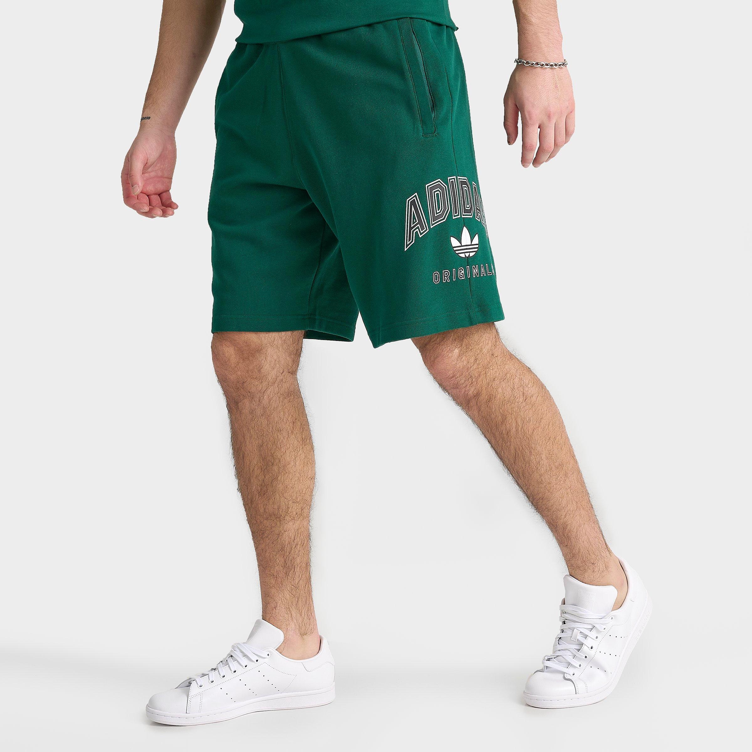 Adidas Men's Originals Varsity Shorts in Green/Green Size Large Fleece